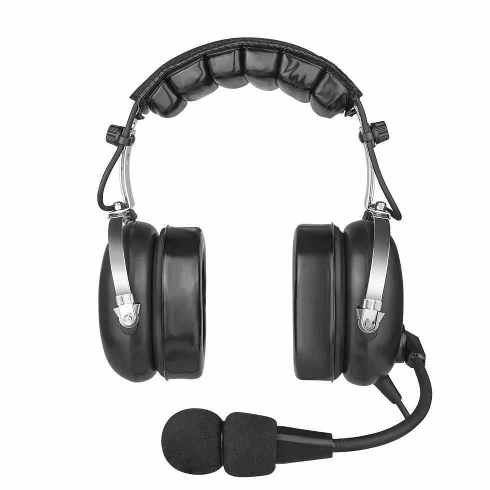 Auriculares de aviación general para piloto, compatibilidad mono y estéreo, micrófono con cancelación de ruido, cómodas almohadillas para los oídos, enchufes dobles GA, incluye bolsa
