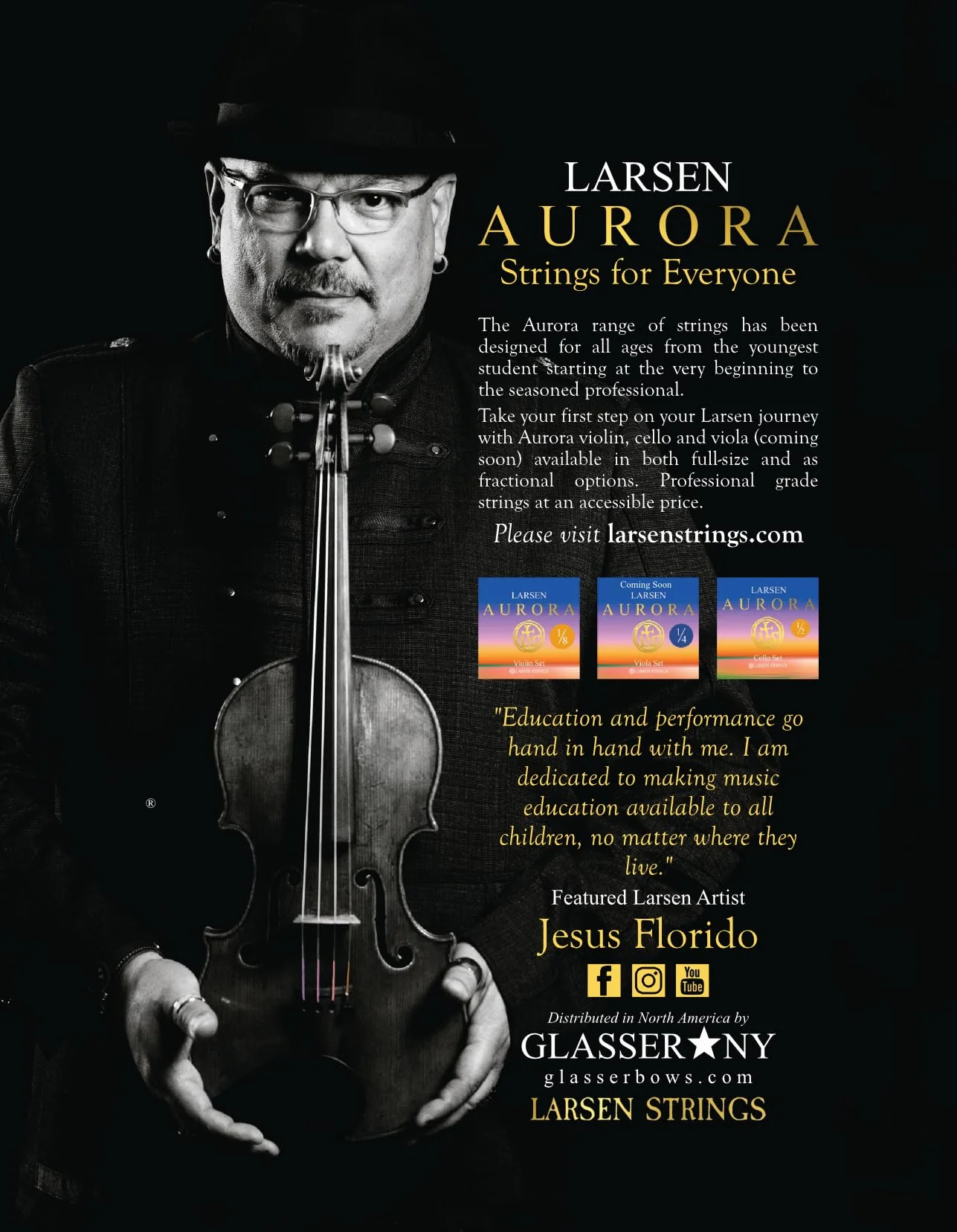 Larsen Aurora Violoncello 4/4 - Juego de 4 cuerdas - Medio - Tensión 59,1kg/ 130.3lbs