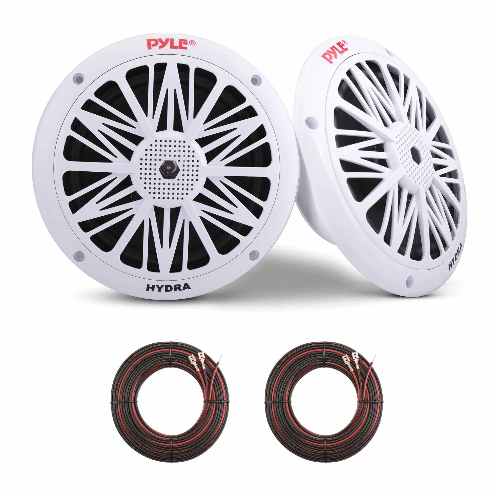 Pyle par de altavoces marinos de 6.5”, Sonido estereo, Exteriores, Resistentes al agua y a la intemperie, potencia de 200V