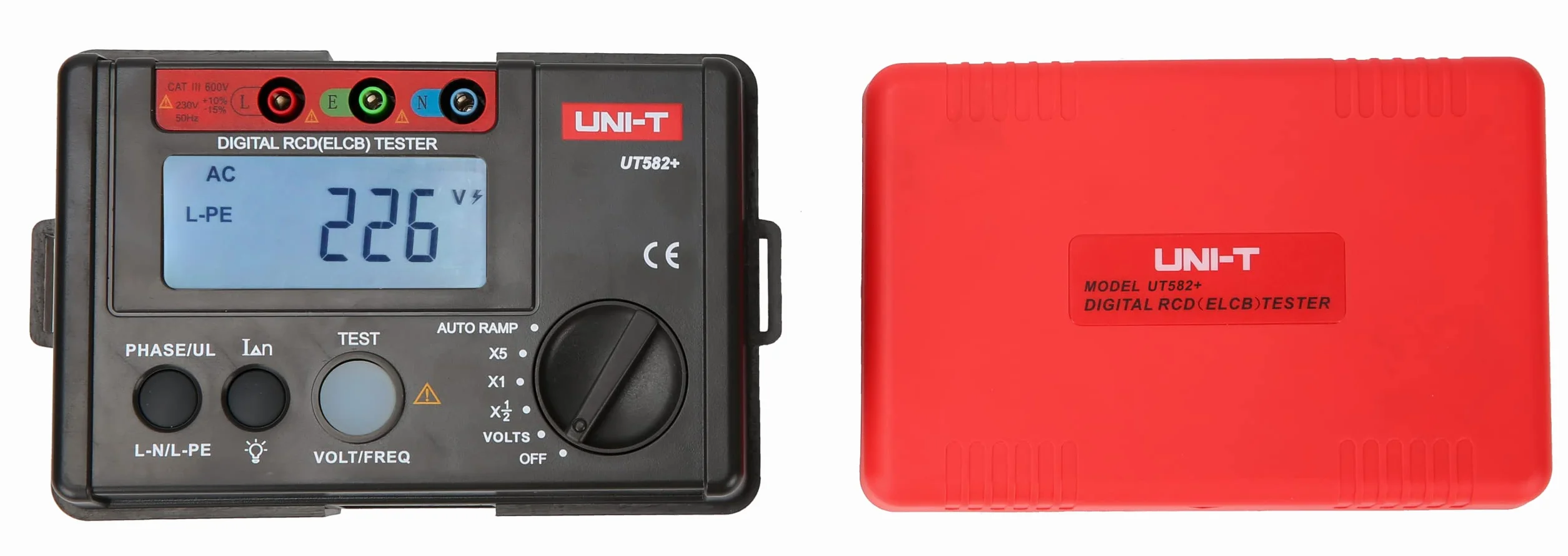 UNI-T UT582+ Digital RCD (ELCB) Tester AUTO RAMP Leakage Circuit Breaker Meter with Mis-Operation Buzzer