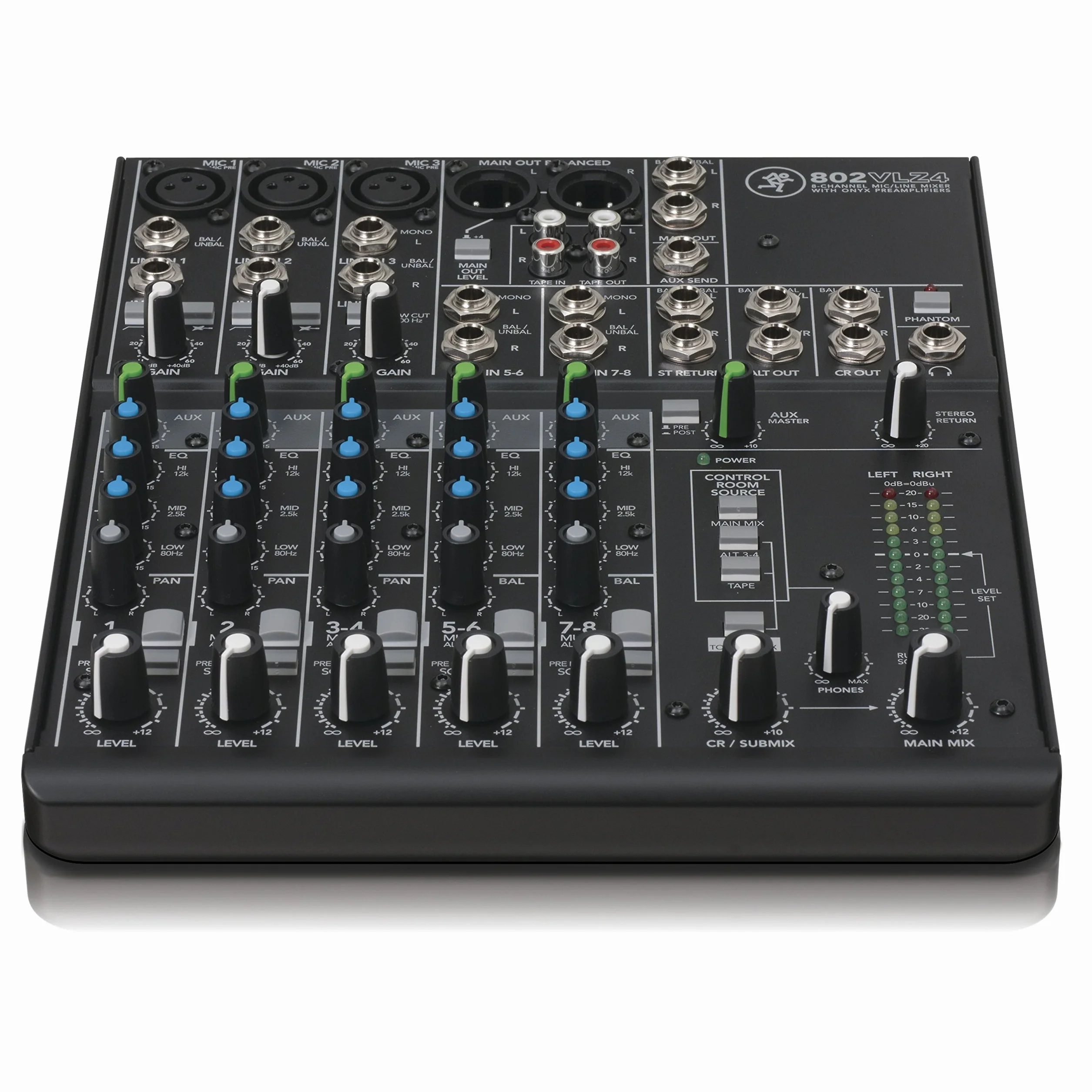 MACKIE 802VLZ4 mezclador analógico compacto de 8 canales con los legendarios previos de micro Onyx