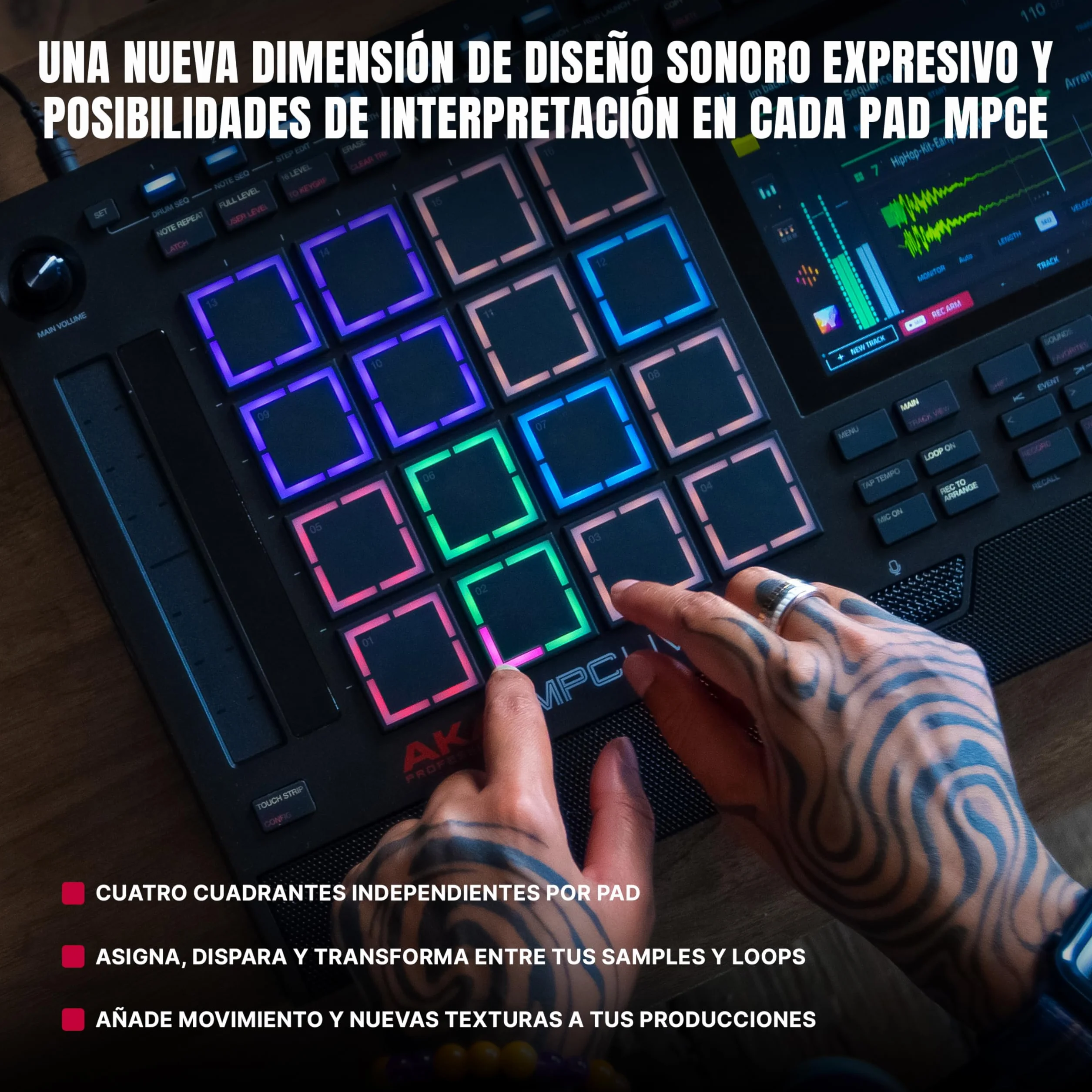 Akai Professional MPC Live III Centro de Producción Musical portátil y Autónomo con Pads MPCe, Secuenciador, Pantalla táctil, Micrófono, Altavoces, Interfaz de Audio, Wi-Fi, Bluetooth, Batería
