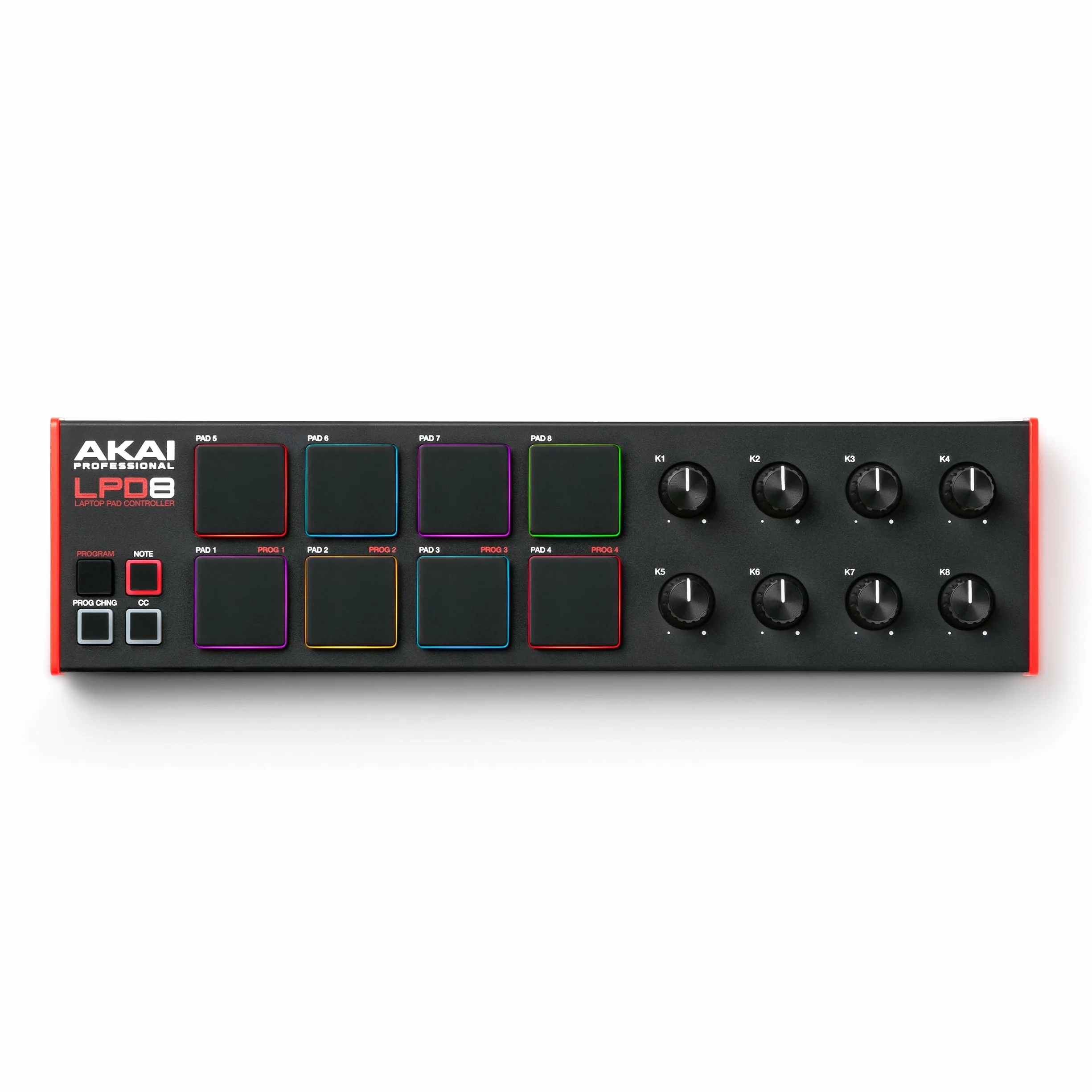 Akai Professional LPD8 - Controlador MIDI USB con 8 Drum Pads MPC Sensibles para Mac y PC, 8 Perillas Asignables y Software de Producción Musical