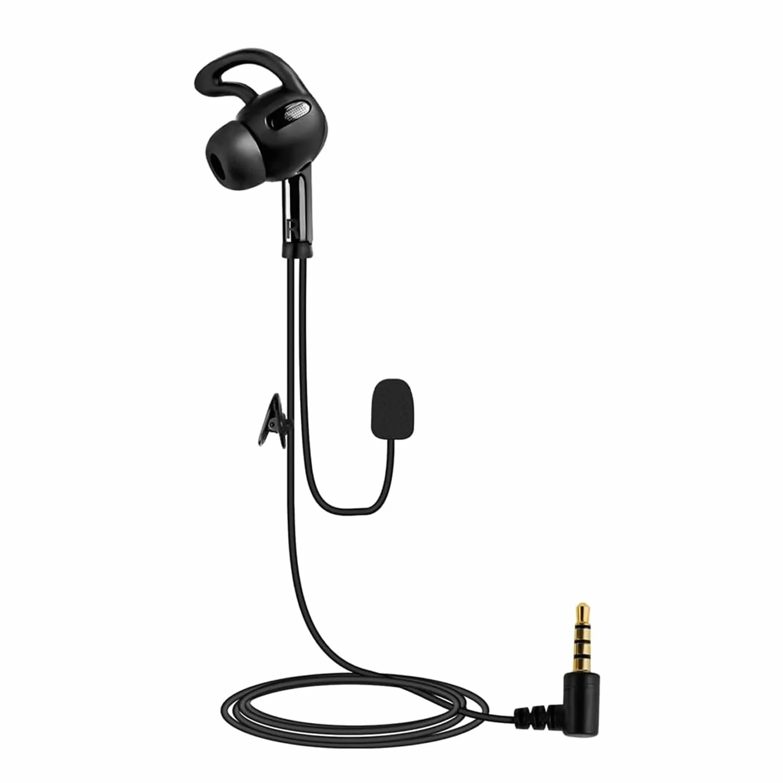 EJEAS Intercomunicador de árbitro de fútbol, micrófono, auriculares intraurales y auriculares de árbitro para intercomunicador del árbitro del FBIM (oreja izquierda)