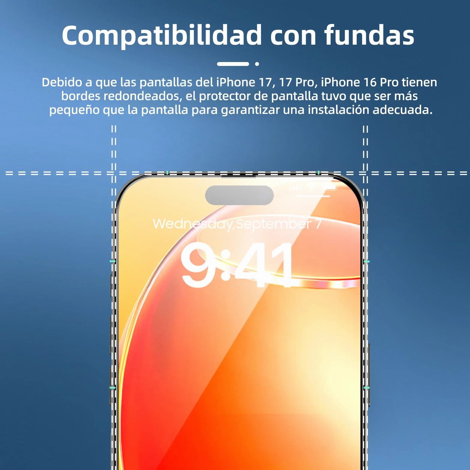 NEW'C 3 Piezas, Protector de pantalla Cobertura total para iPhone 17, 17 Pro, iPhone 16 Pro (6,3″) [Instalación Automática], Cristal Vidrio Templado - Ultra Resistente - Efectivo contra Rayones