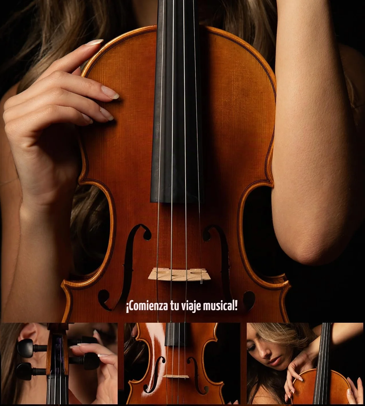 Aileen Violín Set Tamaño 4/4 para Principiantes Profesionales con Estuche Rígido, Afinador, Manual del Usuario, Cuerdas y Resina