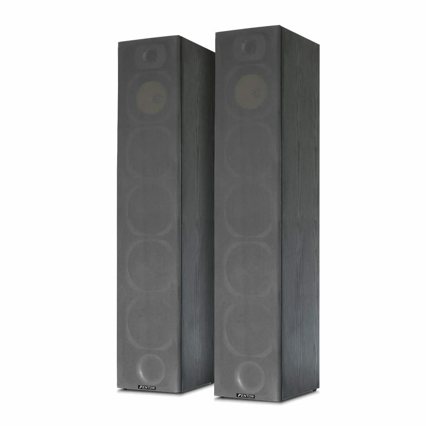 Fenton SHFT57b Altavoces de Suelo HiFi, 4 vías, 4 woofers 6.5", 600W, Sonido Envolvente, Cine en Casa, Negro