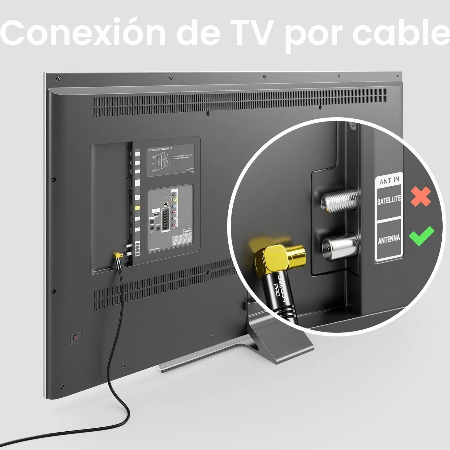 deleyCON 1,5m Cable de Antena TV 4K - 4K Ultra HD Full HD HDTV - 2x Acodado - Cable Coaxial - Conector IEC (90°) a Toma IEC (90°) - Conectores Metálicos - Negro