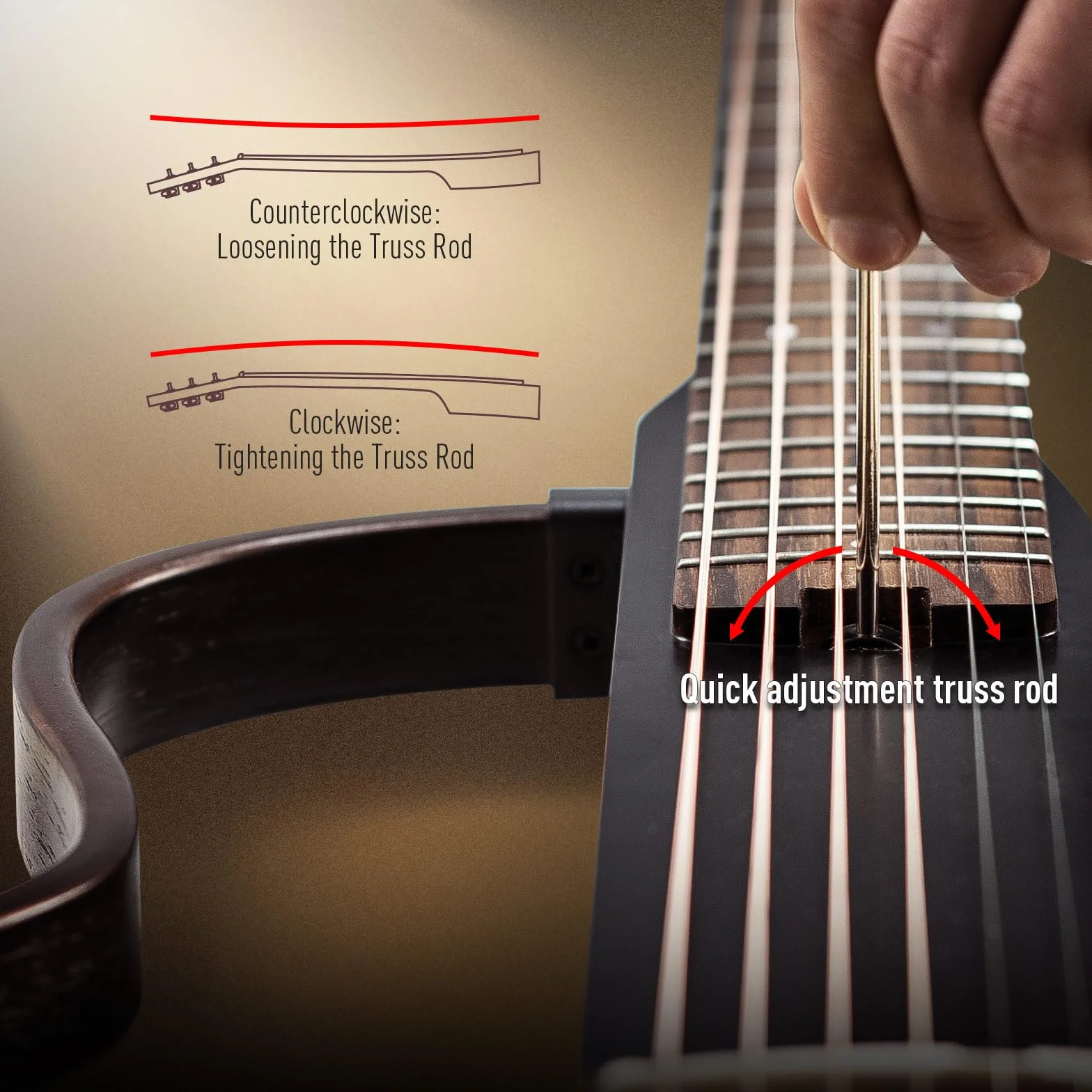 SONICAKE Guitarra Acústica-Eléctrica Portátil Cuerpo de Caoba Maciza, Marcos Fáciles de Montar, Preamplificador Sim de Múltiples Formas de Cuerpo, Funda y Accesorios QGT-01