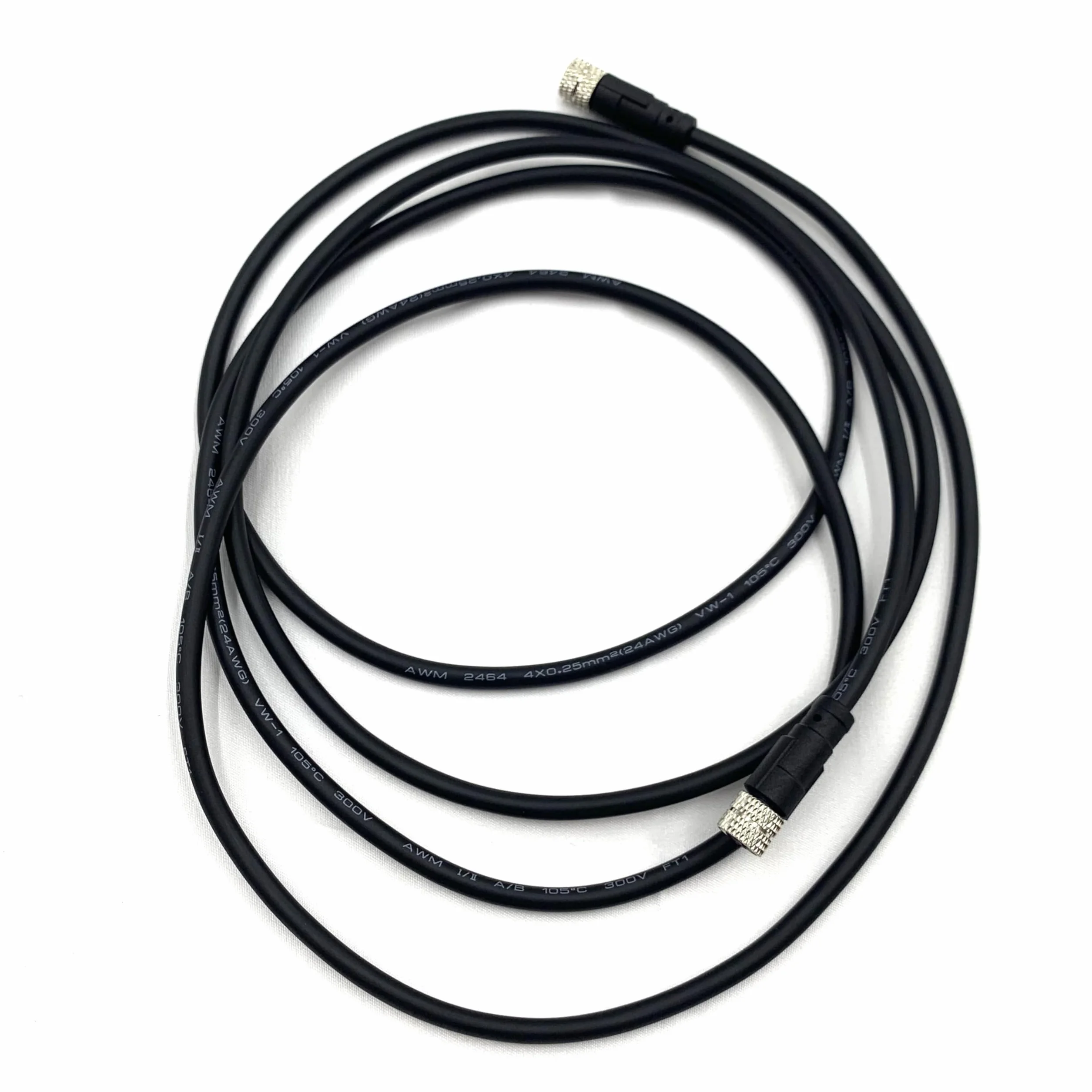 M8 4 Polos Hembra a Macho Cable Recto Código A Sensor Aviación PVC 30V 3A CC Moldeado Industrial