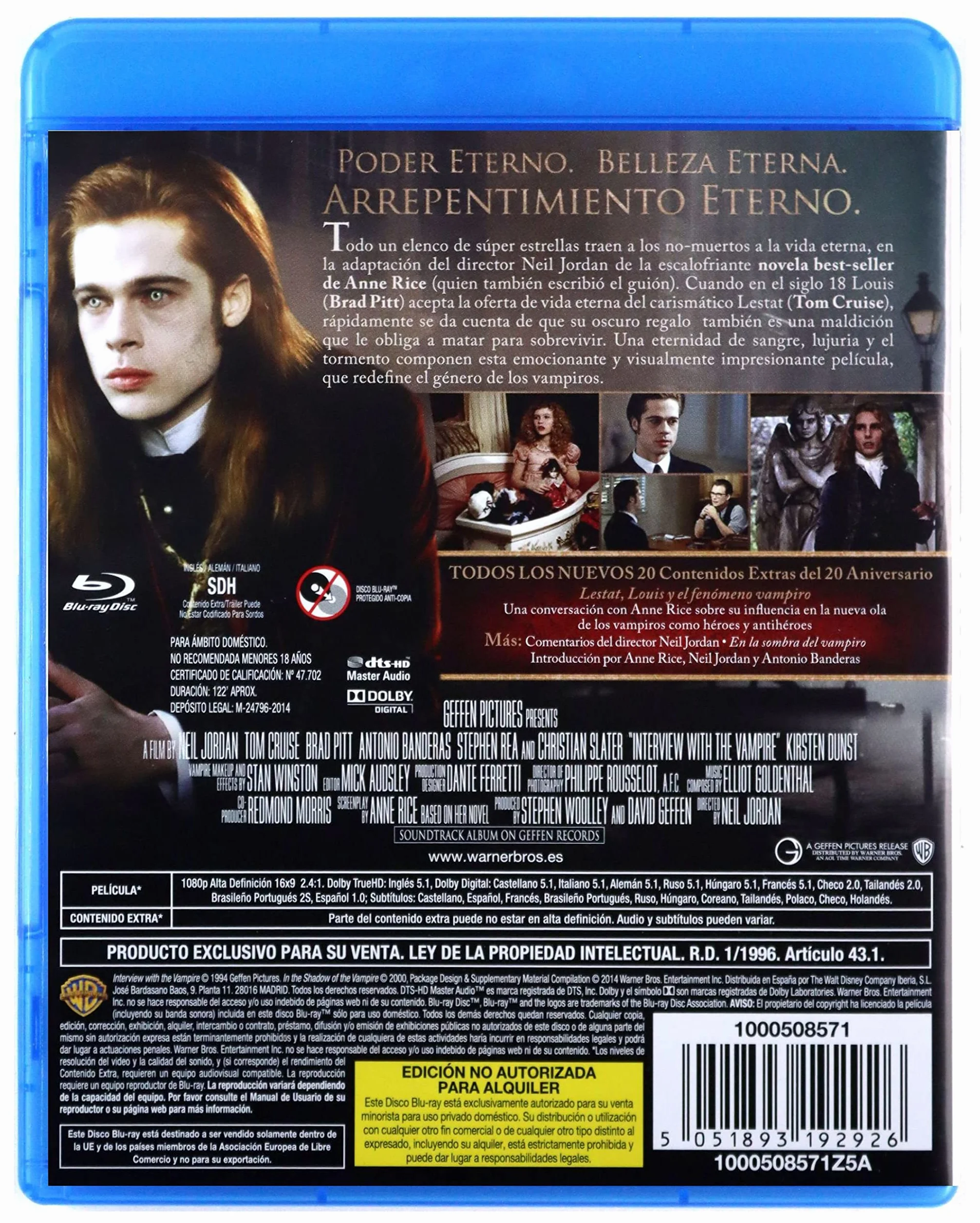 Entrevista Con El Vampiro Edición 20 Aniversario Blu-Ray [Blu-ray]