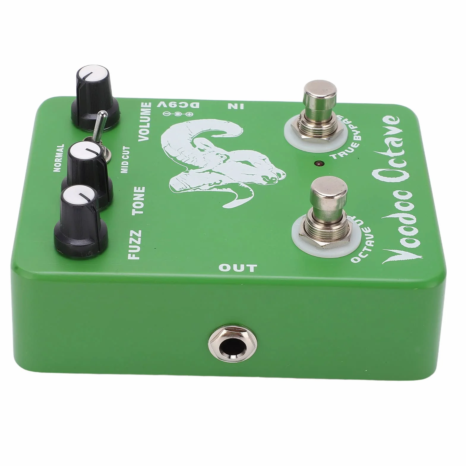 VGEBY Pedal de Efectos de Guitarra True Bypass Ajustable con Octave Fuzz, Acabado de Metal Verde, Fácil de Transportar para Músicos
