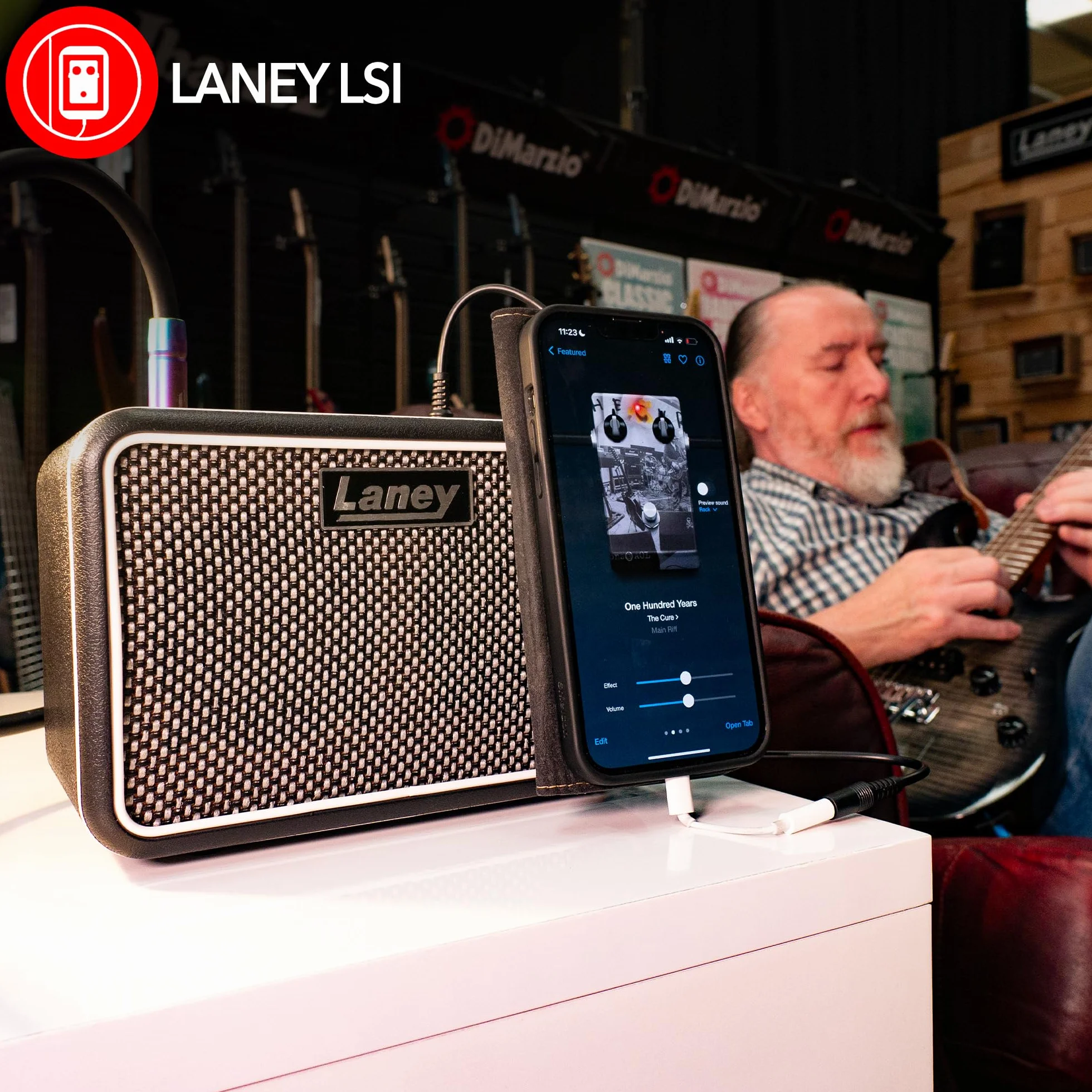 Mini-STB-SUPERG-2 Amplificador de Guitarra Laney de 6W con Bluetooth Alimentado por batería – Canales Limpio/Overdrive, delay, Entrada para Smartphone LSI, Entrada AUX