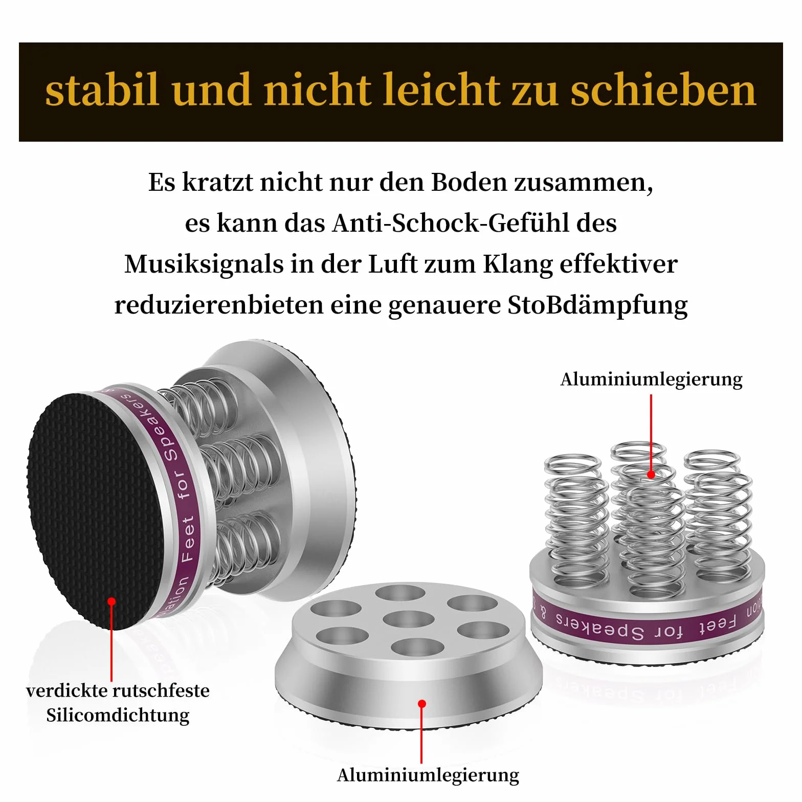 Amortiguador de altavoces 4 patas de absorción para cajas HiFi subwoofer