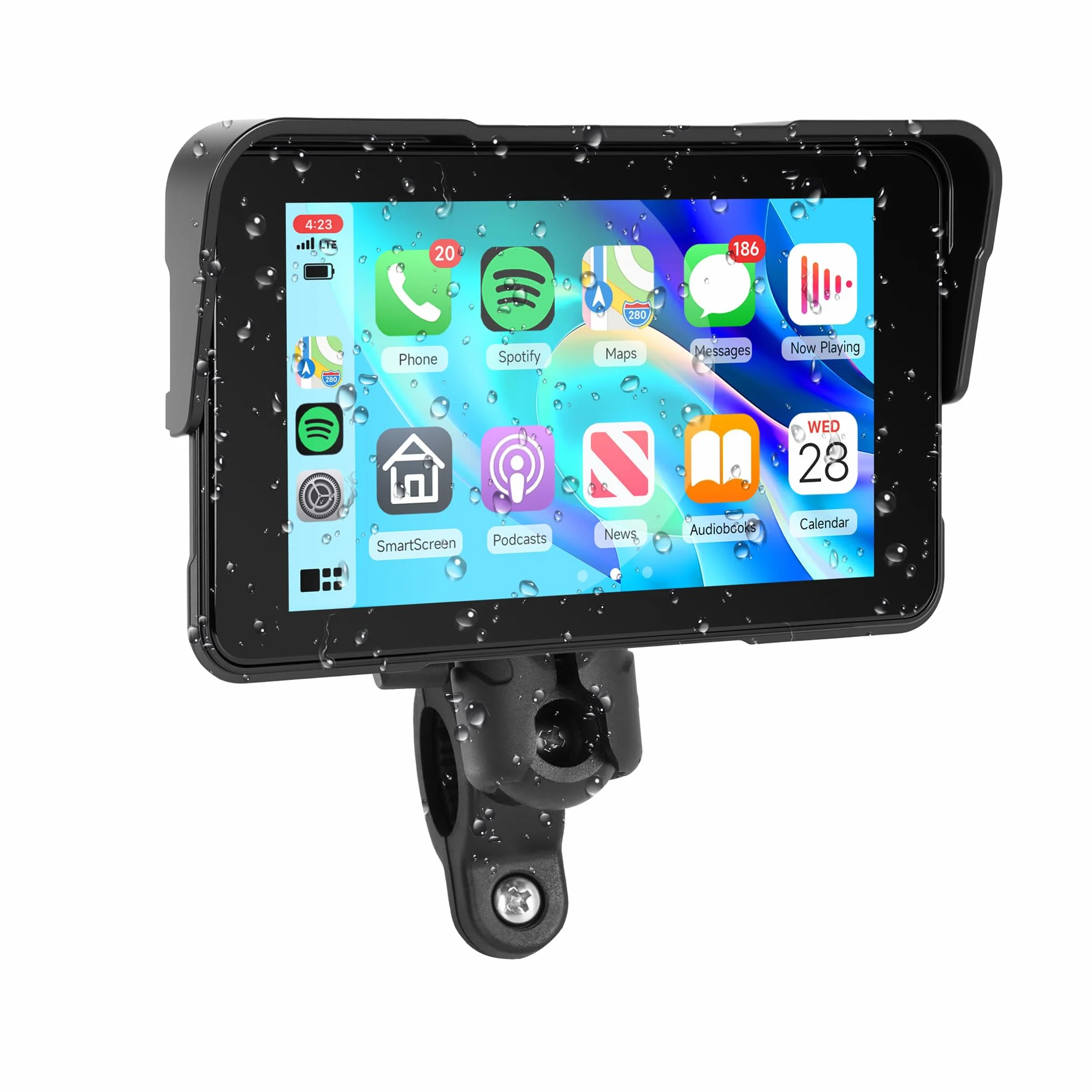 Navegación GPS Moto CarPlay y Android Auto Inalámbrico, Pantalla Táctil HD 5 Pulgadas IP68, Bluetooth