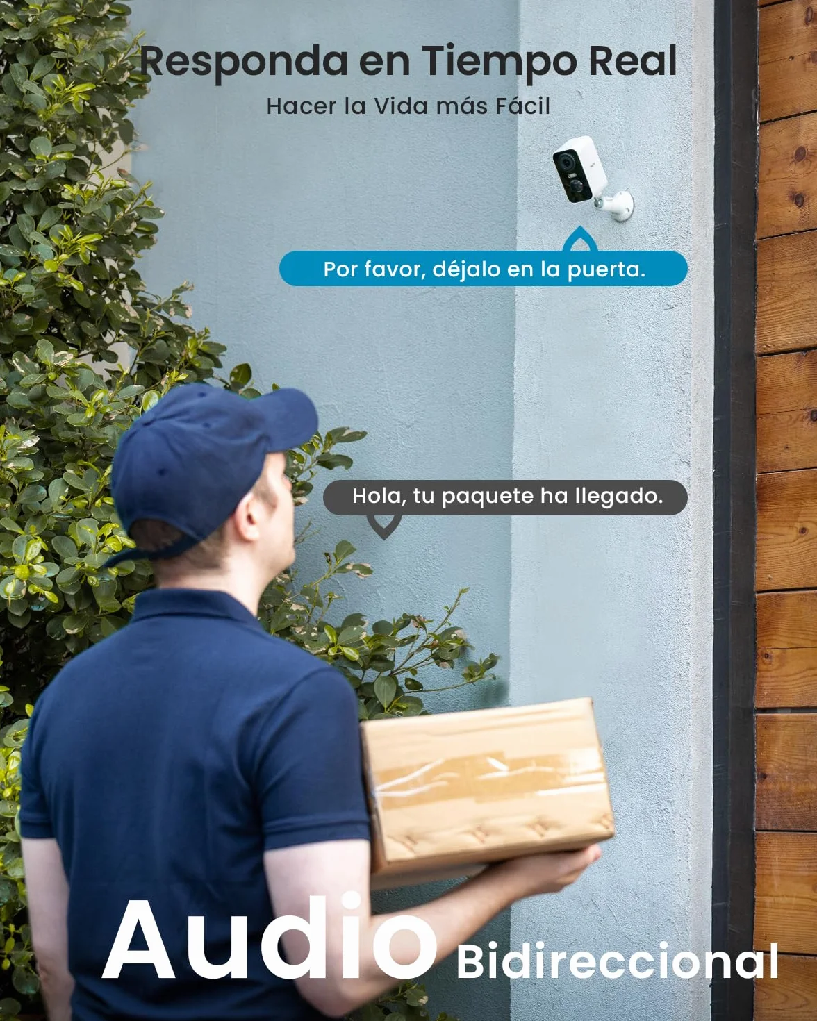 ieGeek 2K Cámara Vigilancia WiFi Exterior sin Cables, Batería Recargable, Visión Nocturna Colorida 10M, Detección PIR, Audio 2 Vías
