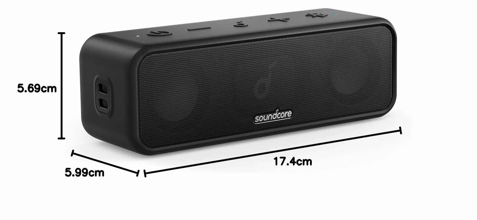 Soundcore 3 Altavoz Bluetooth Potente, Altavoz portátil, Graves optimizados, 24 Horas de reproducción, IPX7, Sonido Personalizable