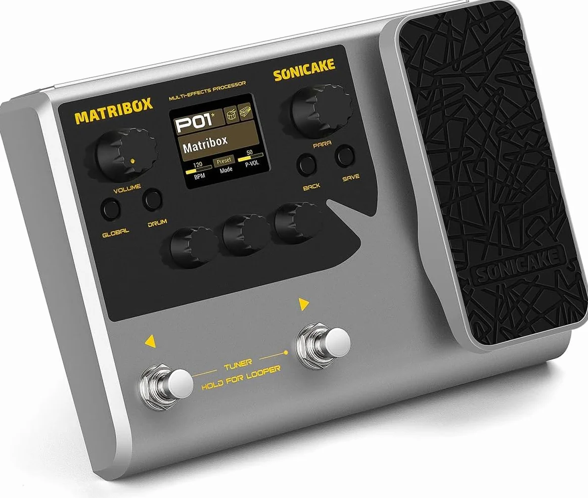 SONICAKE Pedal de guitarra Procesador multiefectos con modelado de expresión Gabinetes de infrarrojos Simulación Multi idioma Estéreo OTG Matribox
