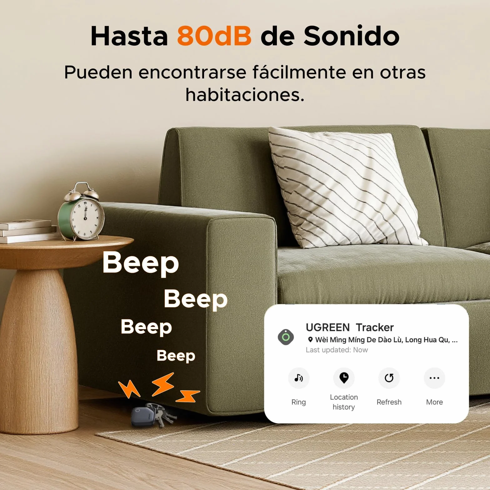UGREEN FineTrack S Smart Finder Tag Sólo Samsung Localizador Bluetooth con Batería de 18 Meses de Duración Rastreador Compatible con SmartThings para Carteras Llaves Equipaje y Bolsos(2 Piezas)