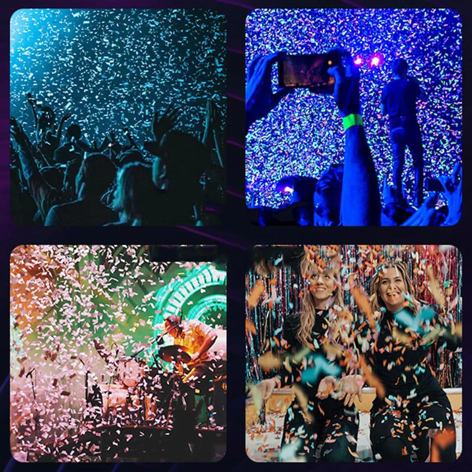 MáQuina PortáTil De Confeti De 4 Disparos, Lanzador De Confeti EléCtrico, MáQuina CañóN De Confeti, Lanzador De Confeti Profesional Para Dj Para Bodas En El Escenario