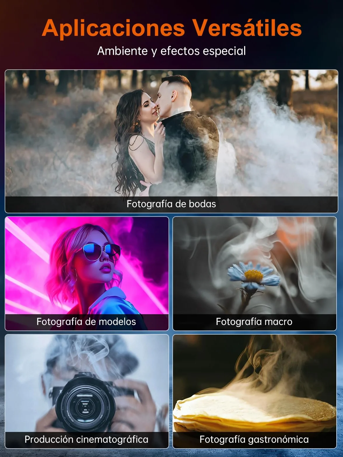 Rollei Smoke Master Pro – Efectos de Niebla Profesionales para Impresionantes Fotos y vídeos, Mando a Distancia inalámbrico, múltiples usos, para Eventos, Fiestas, escenarios, etc