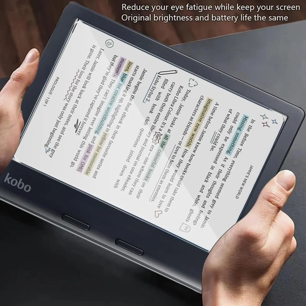 Protector de Pantalla para Kobo Libra Colour, [2 Pack] Cristal Templado Película Anti-arañazos, Alta Dureza HD Transparente Vidrio Templado para Kobo Libra Color