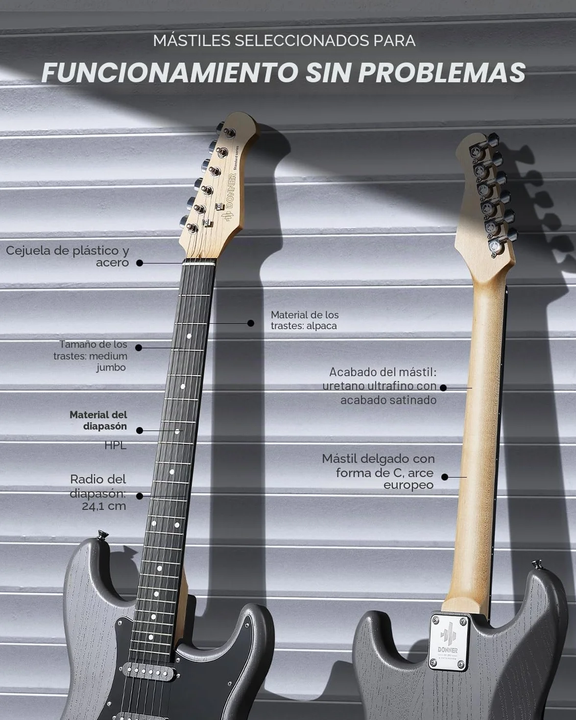 DONNER DST-80 Guitarra Eléctrica Kit para Principiantes de 39” con Amplificador, Pastilla Clásica SSS, Incluye Funda, Afinador, Capodastro, Correa, Púas y Lecciones en Línea Gratuitas