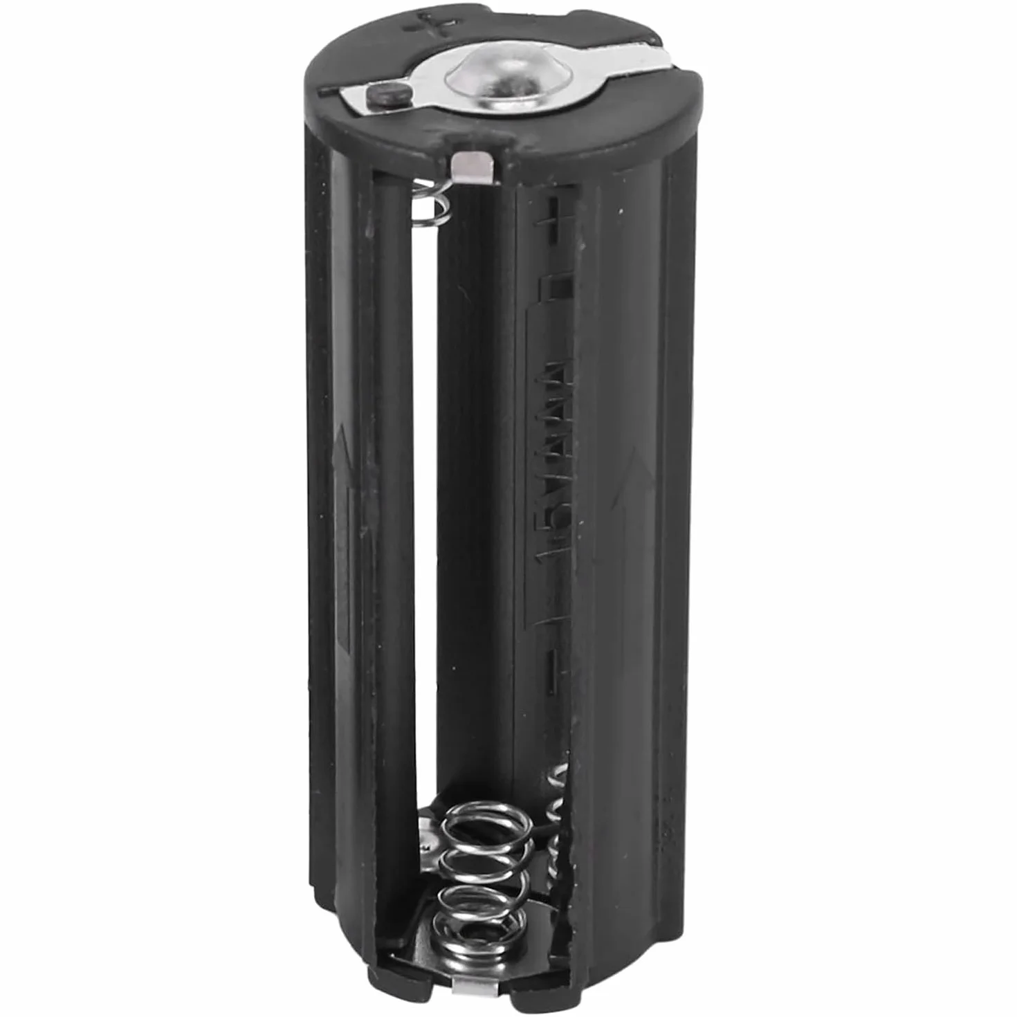 TECHZOCO Portapilas cilíndrico AAA, Soporte de Batería AAA, Caja para Pila AAA, Conexión por Soldadura, Voltaje Total: 4.5V (1.5V por Pila), Apto para 3 Pilas FR03, HR03, LR03, Negro