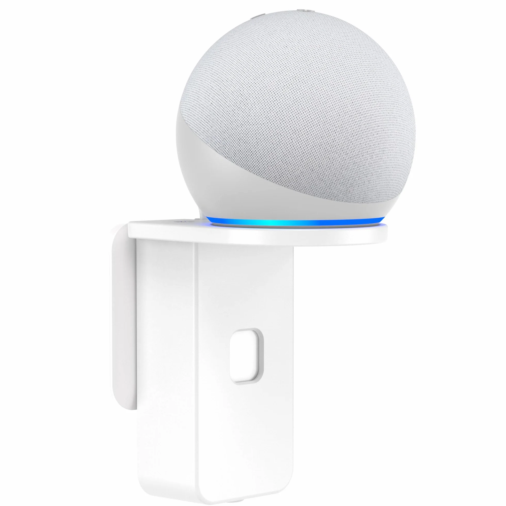 PlusAcc Soporte de Pared de Enchufe para ΡΟΡ - Soporte de Enchufe Que Ahorra Espacio para Accesorios de Altavoces Inteligentes, sin taladrar, cafetería, baño, Dormitorio (Blanco)