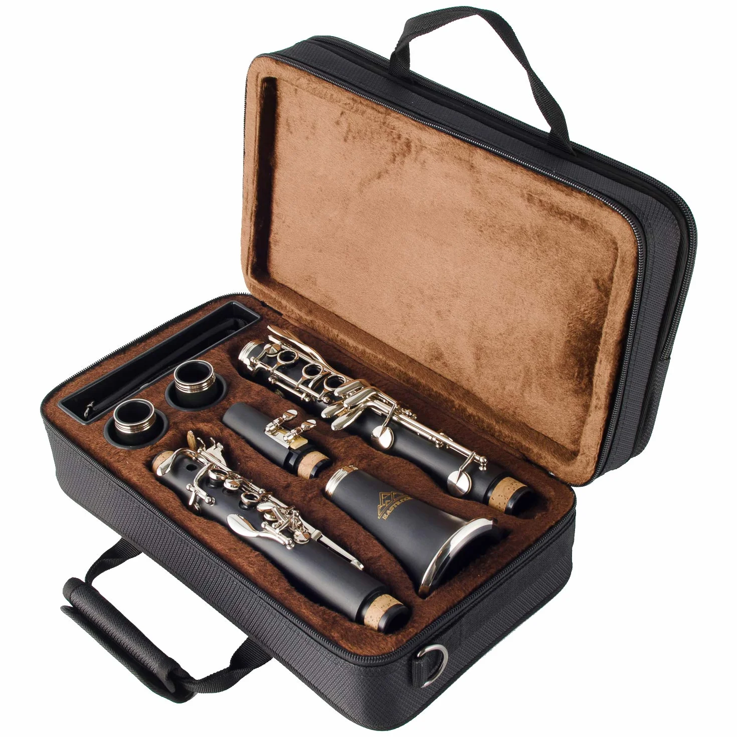 Eastrock clarinete bb Flat 17 Nickel Key Black Suitable for Beginner &Students with 2 barrel hard clarinete box