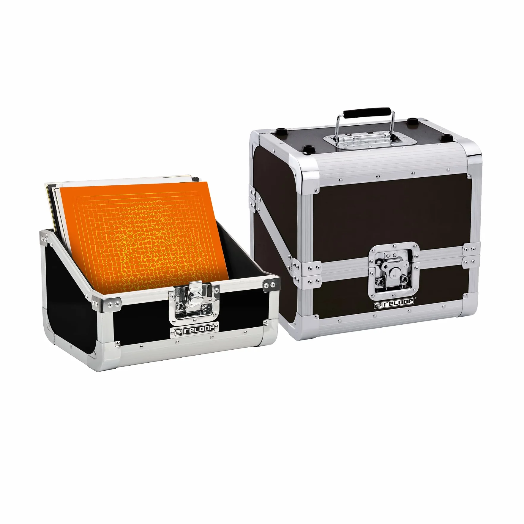Reloop 80 Record Case Black - Caja para Discos (Capacidad 50 Unidades), Color Negro
