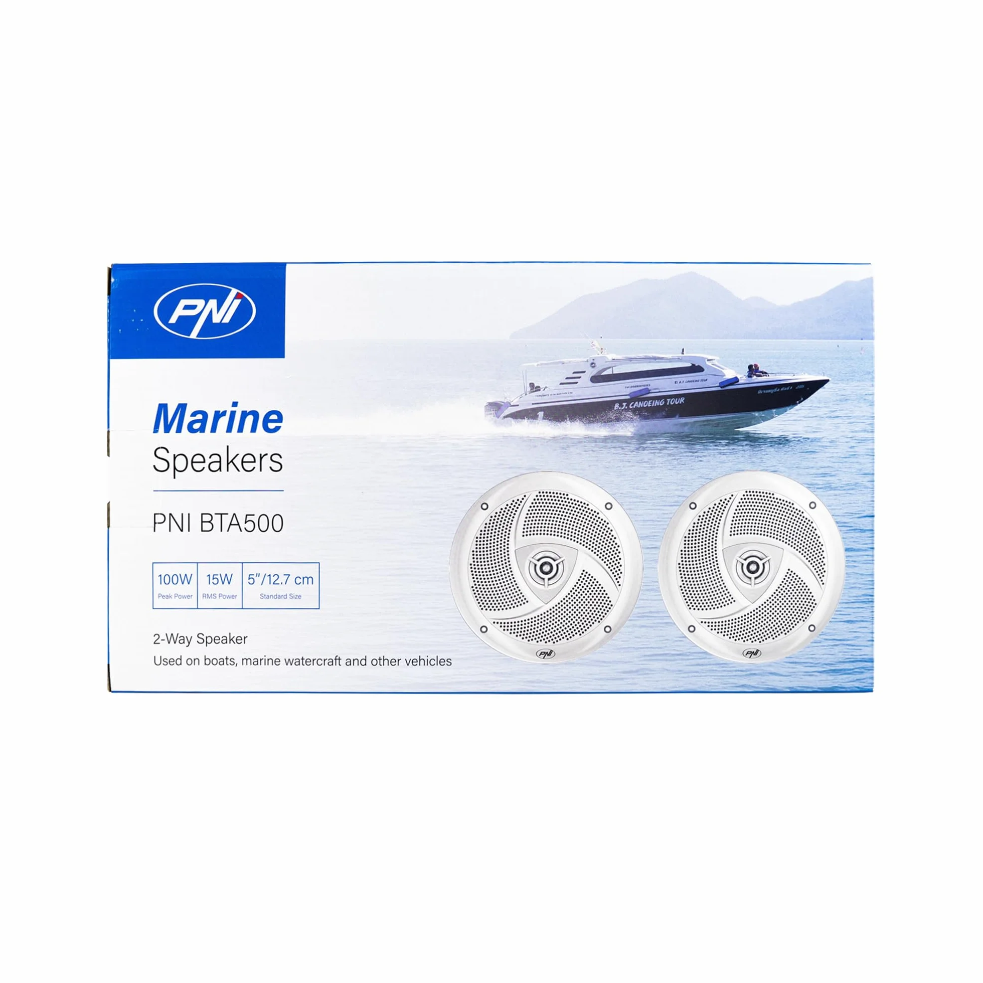 PNI Juego de 2 Altavoces coaxiales para Barcos BTA500, 100 W, 12,7 cm