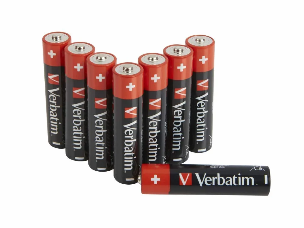 VERBATIM Pilas alcalinas AAA Premium I 1,5V I AAA-LR03 Micro I Pilas AAA I Pilas para Reproductor de MP3, cámara, Control Remoto, rasuradora y más I Pila alcalina Premium I 8 Unidades