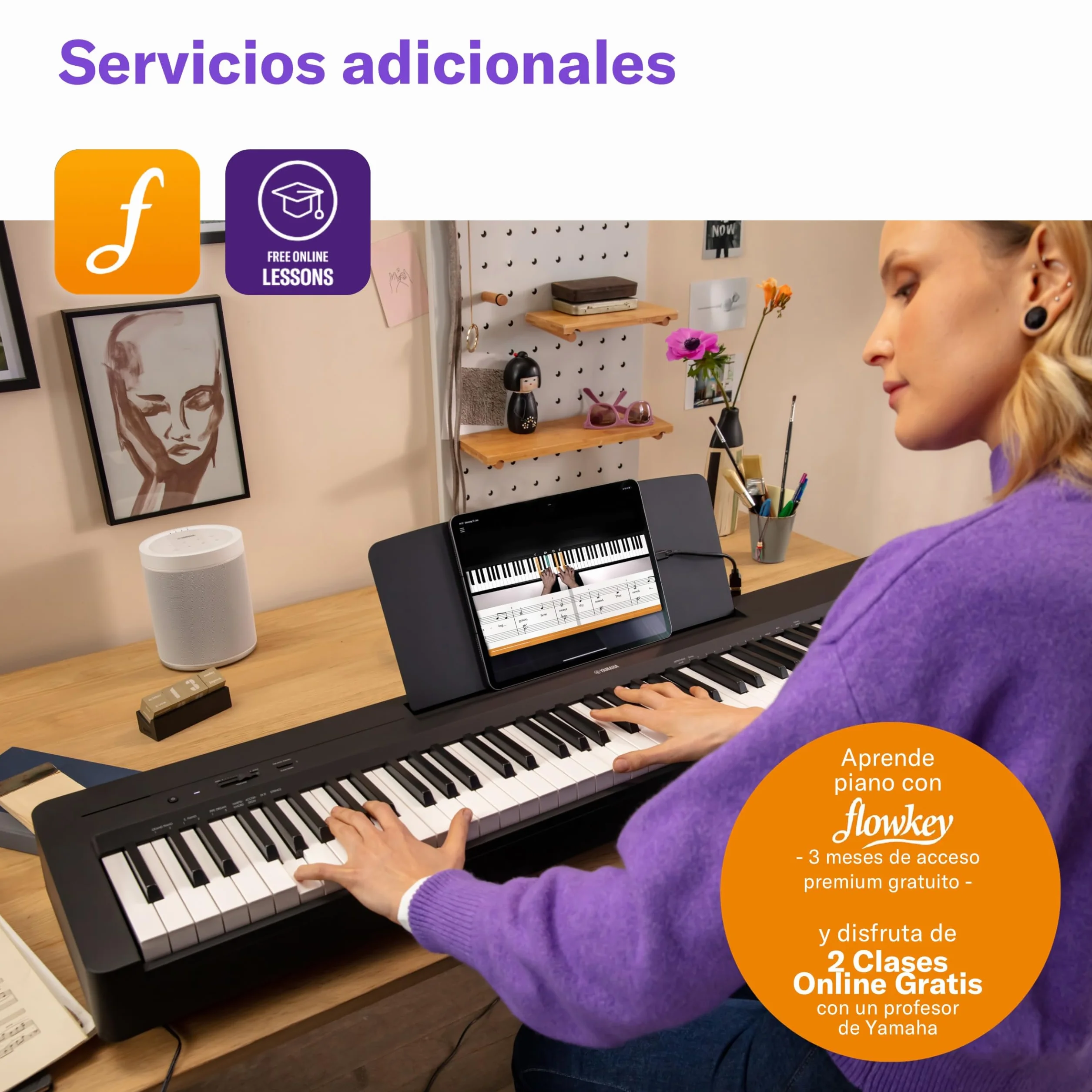 Piano Digital Yamaha P-145BT – Ligero y Portátil, con Teclado Graded Hammer Compact, 88 Teclas y 10 Voces de Instrumentos, Bluetooth – Negro