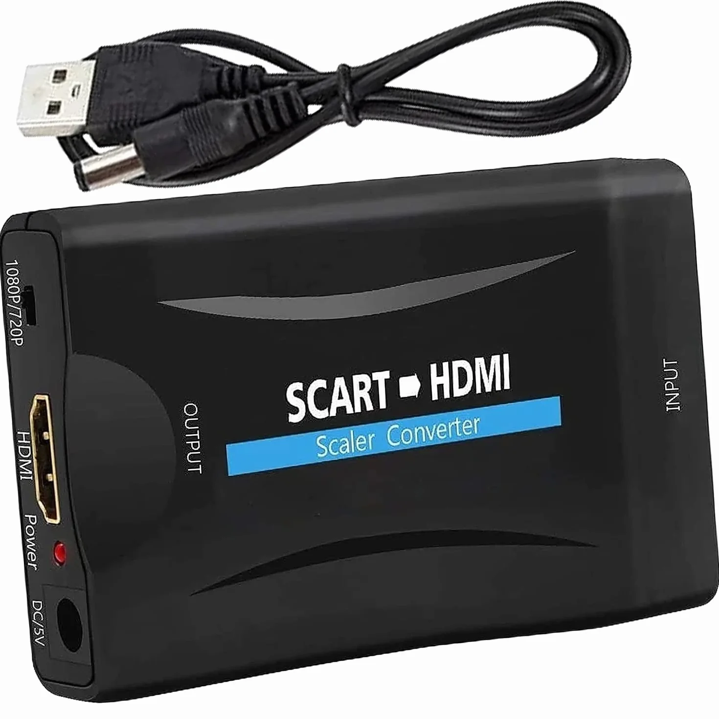 Euroconector hdmi Convertidor Scart a HDMI Entrada Scart Salida Audio Video HD Apoyo 720p/1080p para Proyectores Monitores HDTV STB VHS Xbox PS3 Sky Blu-ray DVD Wii TV VCR