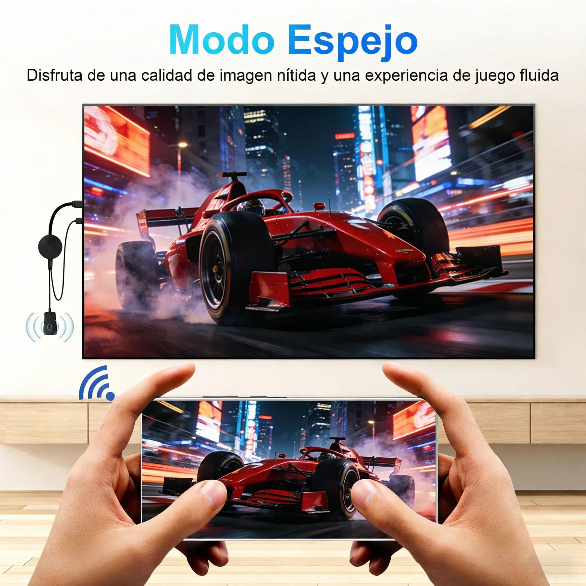 Adaptador HDMI Inalámbrico 4K Dongle WiFi Display 1080P para TV Proyector Monitor Miracast AirPlay DLNA Streaming iPhone Android PC