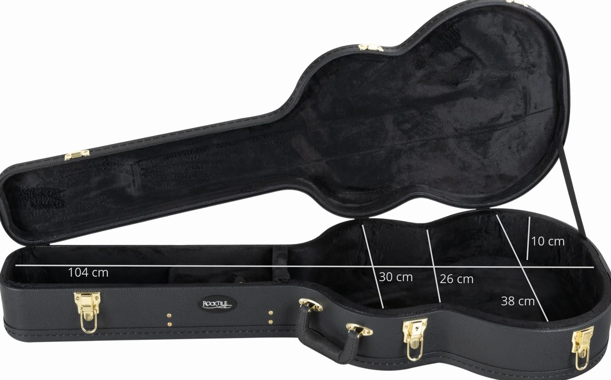 ROCKTILE Funda Guitarra Clásica - Maletín rígido Resistente con diseño clásico