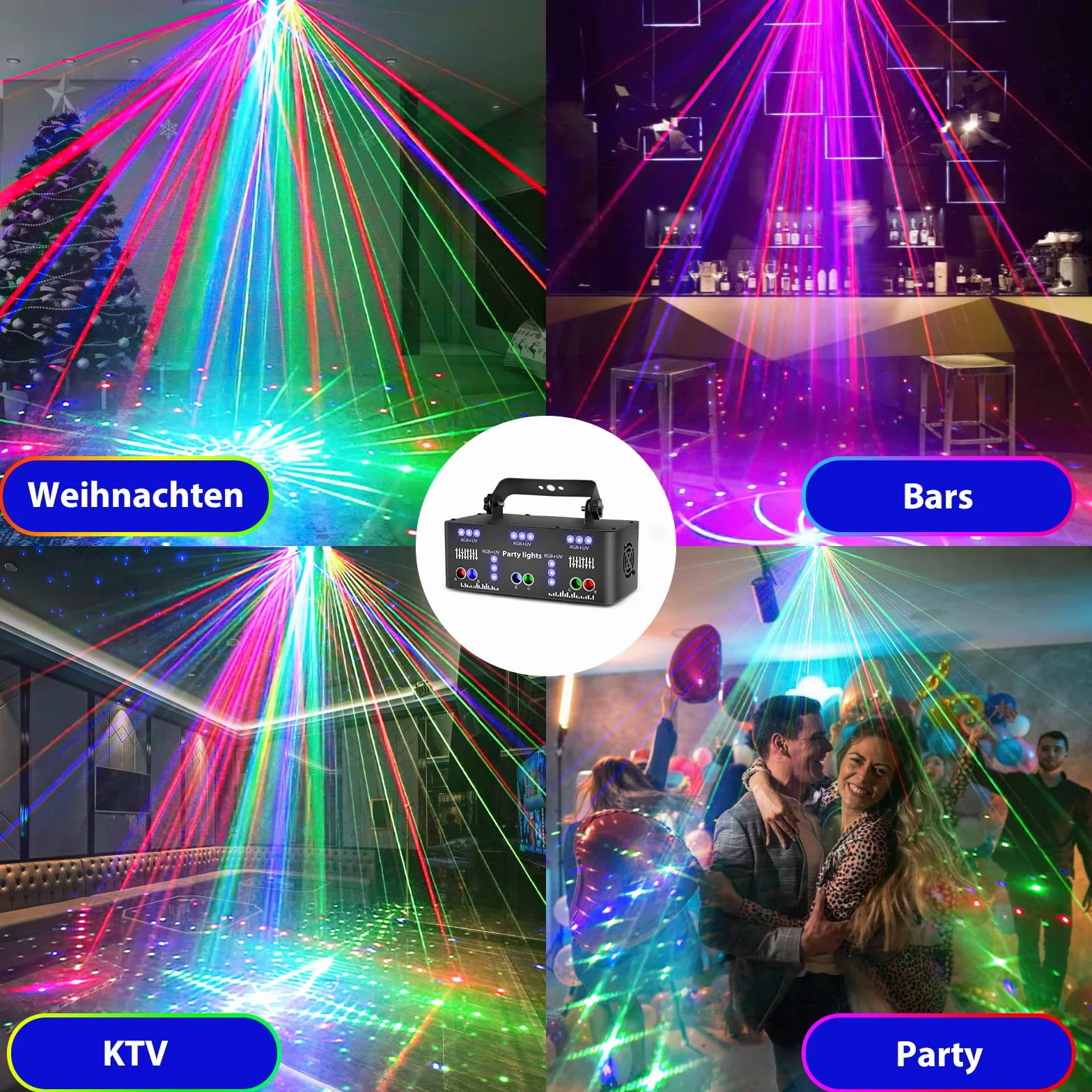 Decolight Party Light, LED RGB Licht DJ Proyector Música Control de música DJ DISCO LICHTER, DMX ALIVERNE EFECTIVO PARA KTV JELLIES FAMILIA CUMBITABLE DE CUMPLEABLES