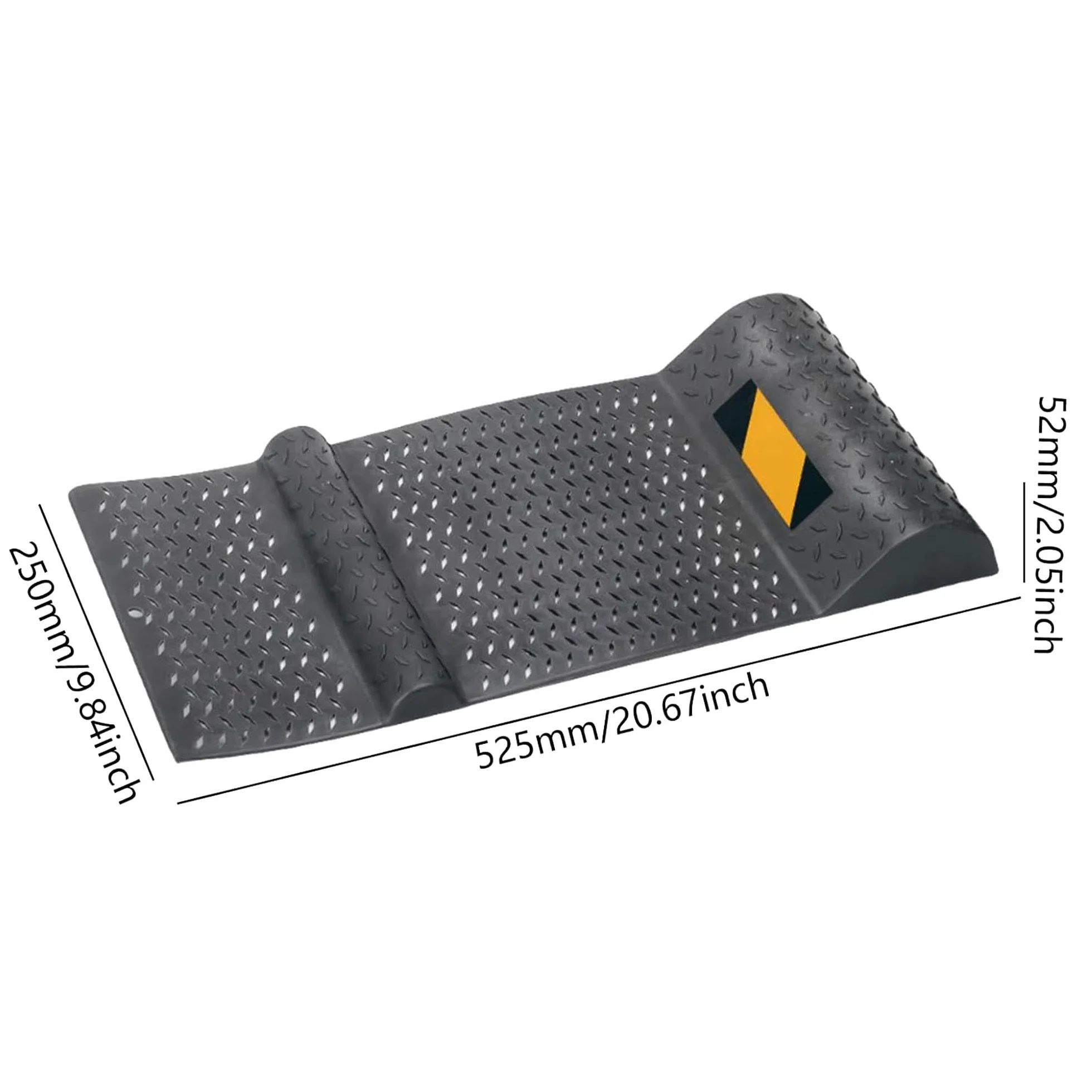 Fishtec Tope de Rueda Parking Interior Exterior - Ayuda Aparcamiento Coche - Banda Reflectante Alta Visibilidad - Garaje Plaza Aparcamiento Protección Pared - Negro 52 x 25,5 x 27 cm