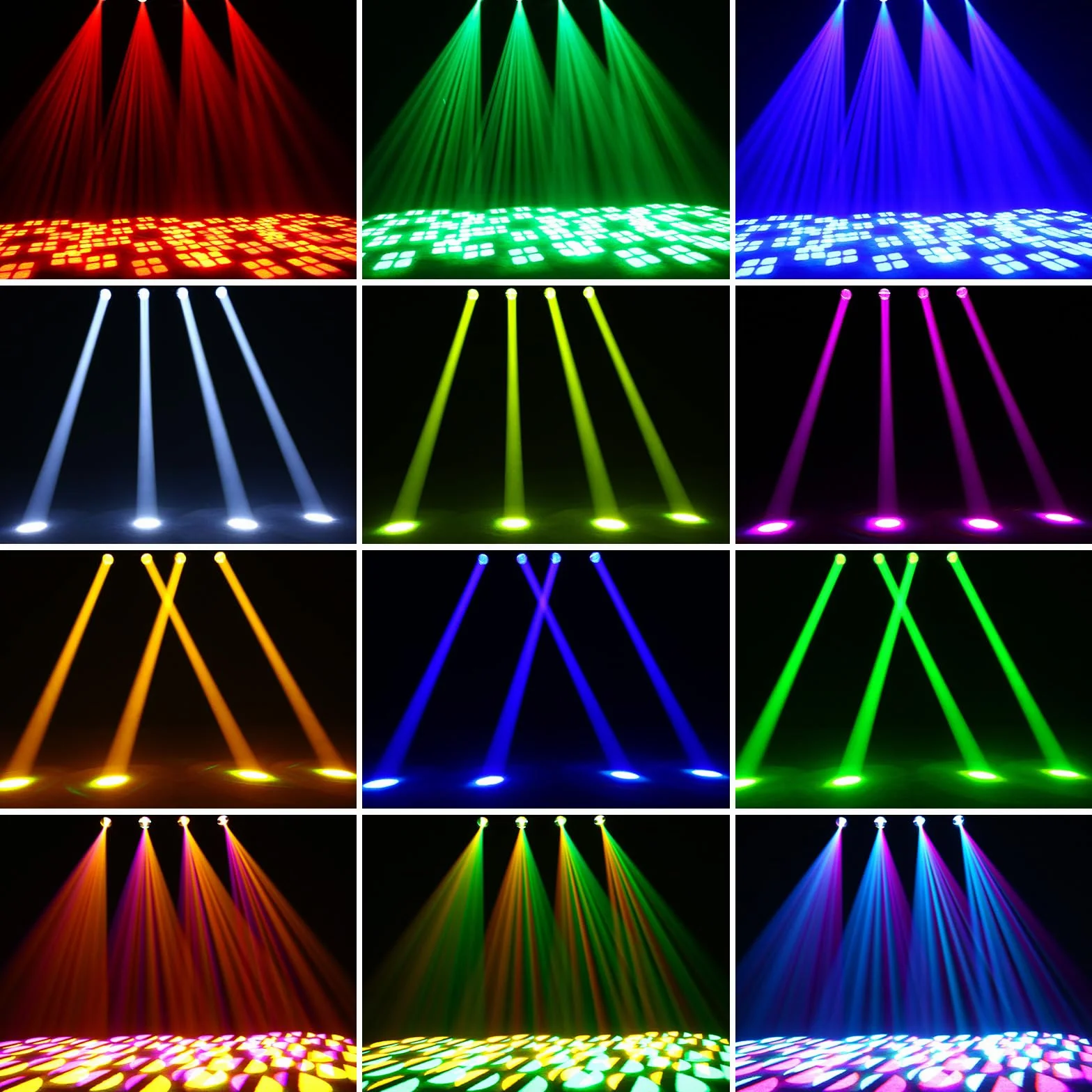 150W Cabeza Móvil Luces de Discoteca DMX RGBW LED DJ Luces Escenario Foco Profesional Fiesta para Boda Show Bar Club Navidad