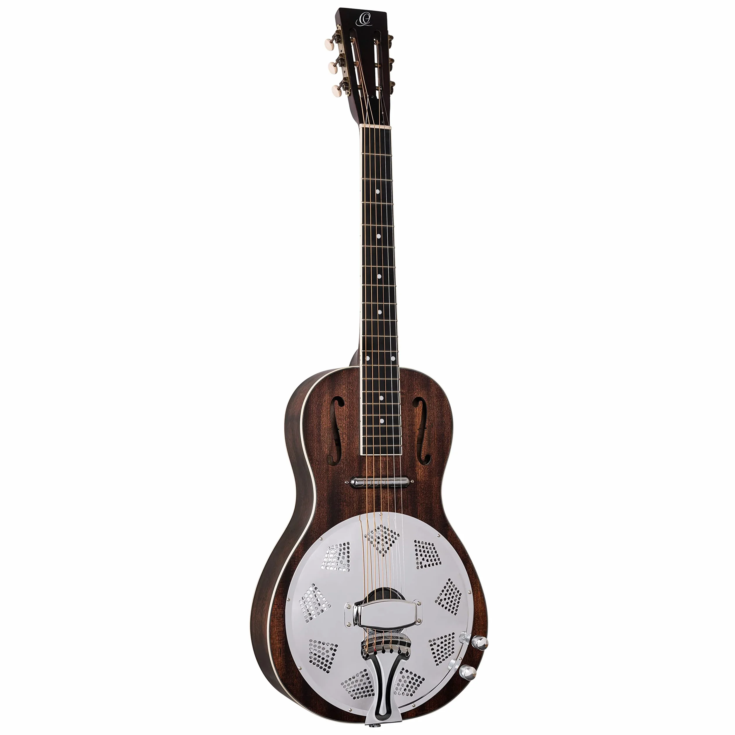 Ortega Guitars Guitarra resonadora acústica eléctrica de 6 cuerdas de la serie Americana, derecha, Whiskey Burst (RRG30E-WB)