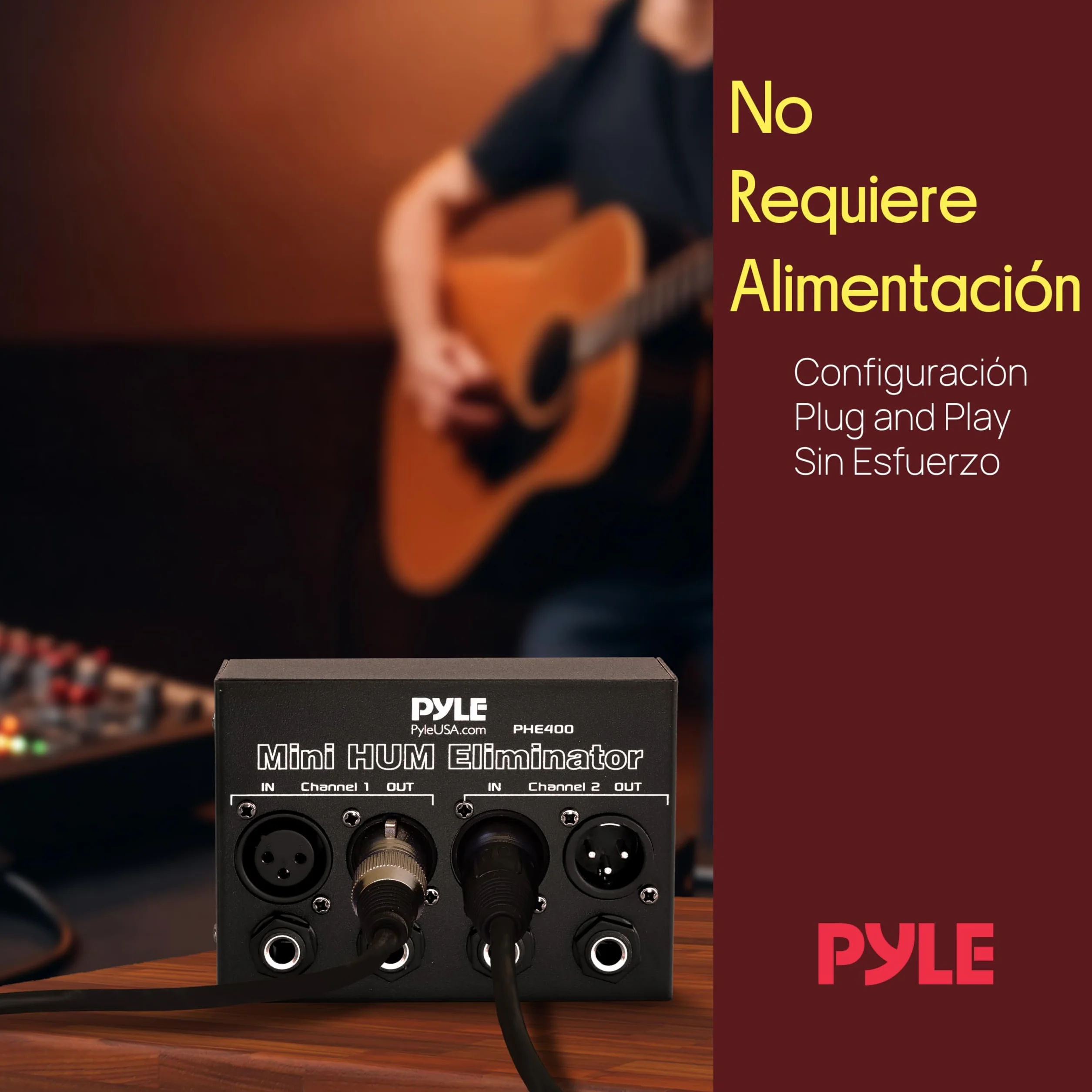 Pyle PHE400 - Amplificador y ecualizador de dos canales (elimina los ruidos de fondo, conjack XLR)