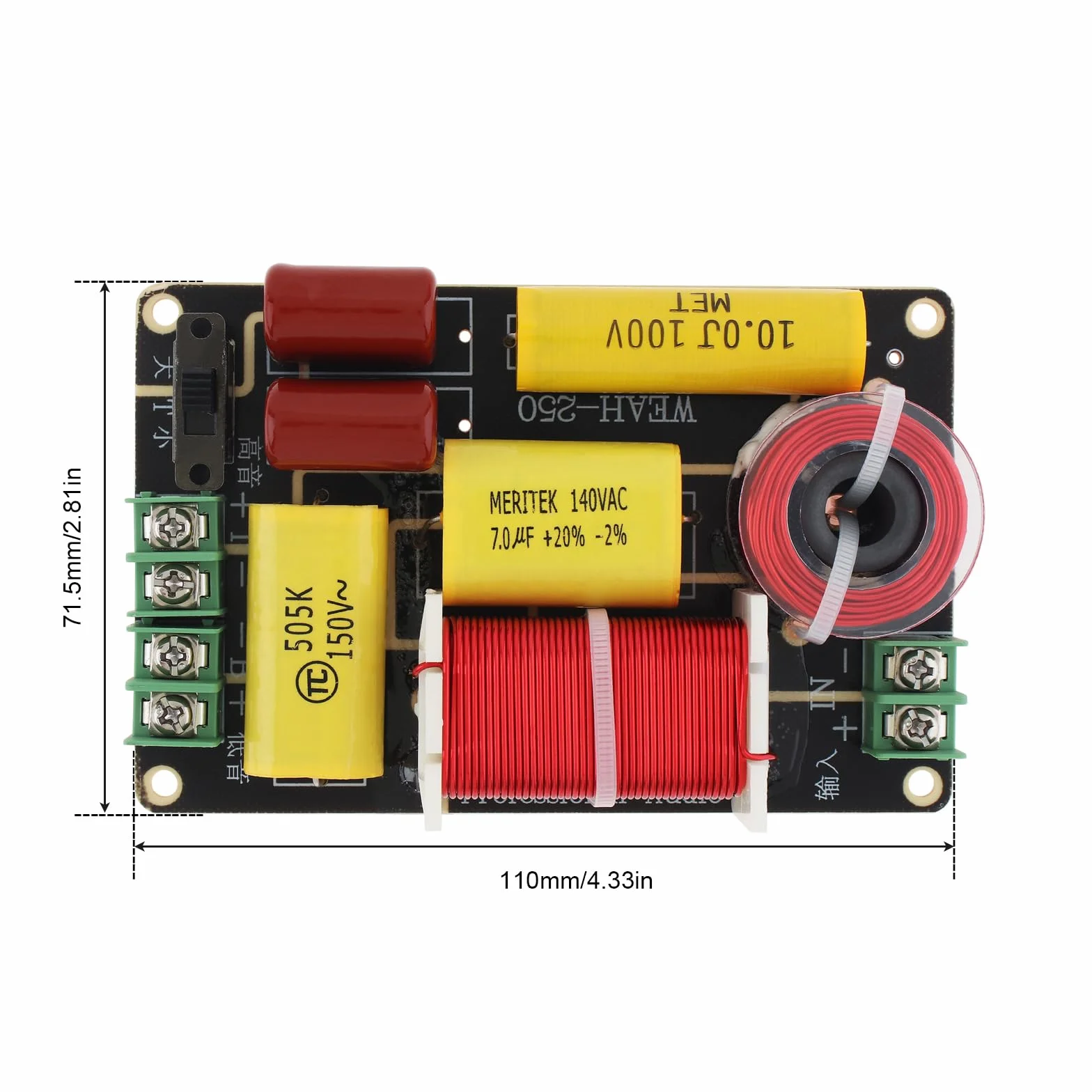 Altavoz crossover 2 vías divisor de frecuencia 250 W 4-12 ohmios HiFi