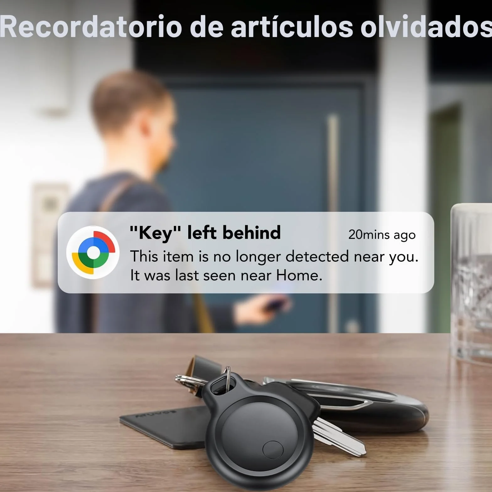 Android Smart Tag, Tracker Compatible con Google Find Hub App (Sólo Android), Localizador Bluetooth, Rastreador para Llaves, Cartera, Equipaje, Impermeable IP68, 4 Negro