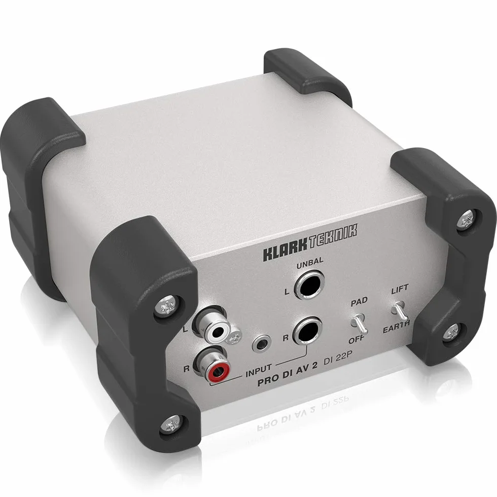 Klark Teknik PRO DI AV 2 DI 22P Caja DI estéreo pasiva con transformadores Midas y rango dinámico extendido