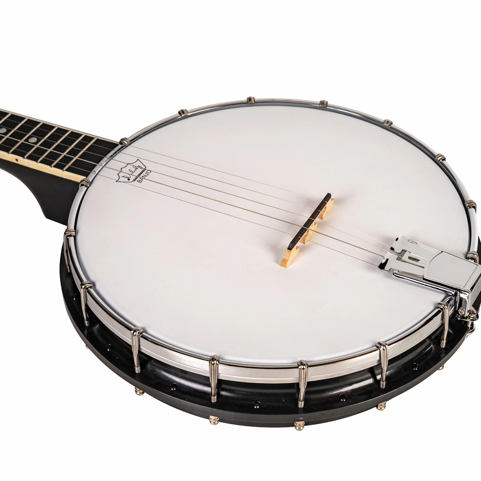 Mulucky Banjo de 5 cuerdas, parte trasera abierta, afinador 5º engranado, paquete de regalo con kit para principiantes - MB1102
