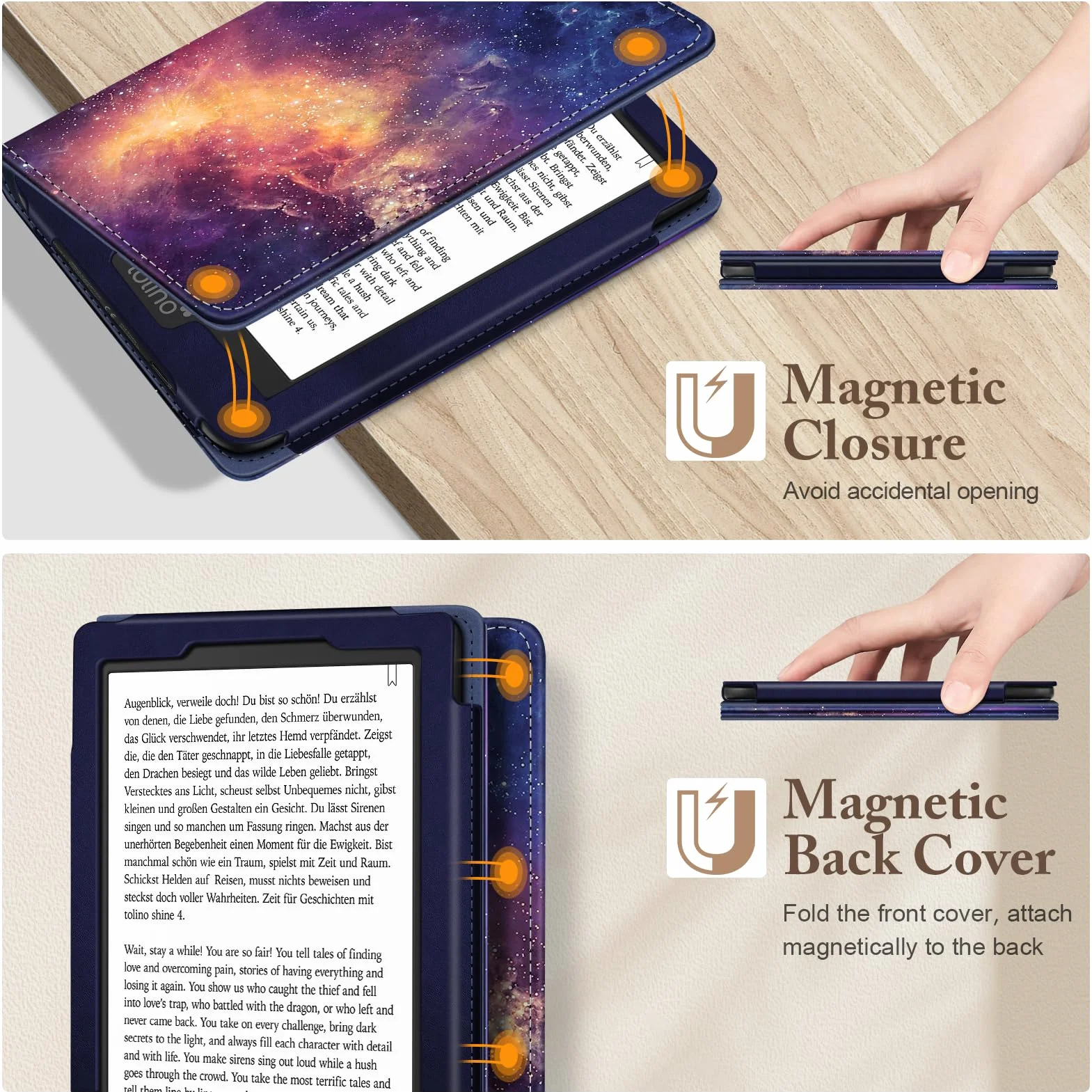 FINTIE Funda para 6" Kobo Clara Colour (2024) / Kobo Clara BW (2024) / 2E (2022) - Protectora con Card Slot y Hand Strap, Auto Despertador/Sueño