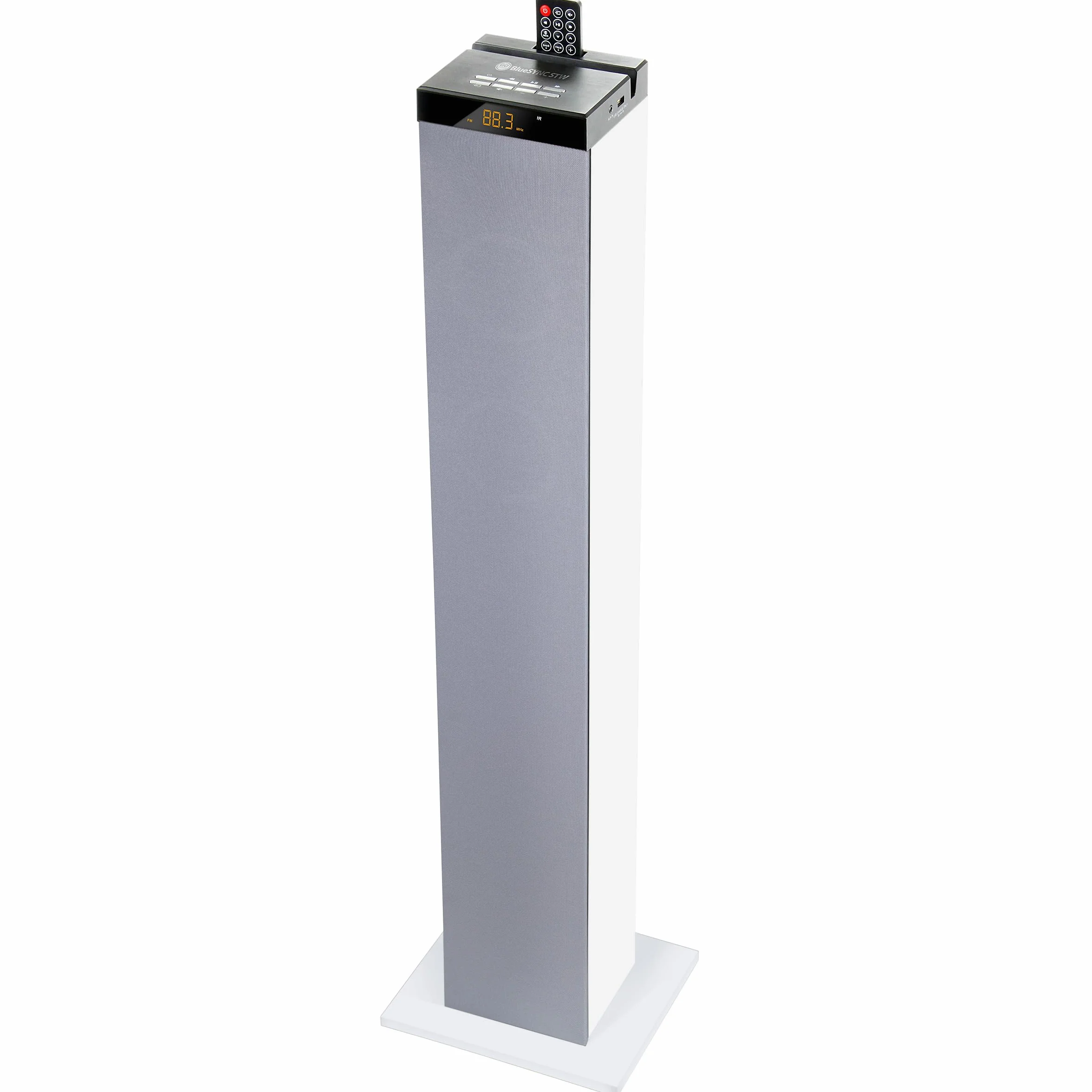 GOgroove Altavoz Bluetooth Torre con Subwoofer 120W Pico, USB 2.0, AUX, Radio FM Blanco