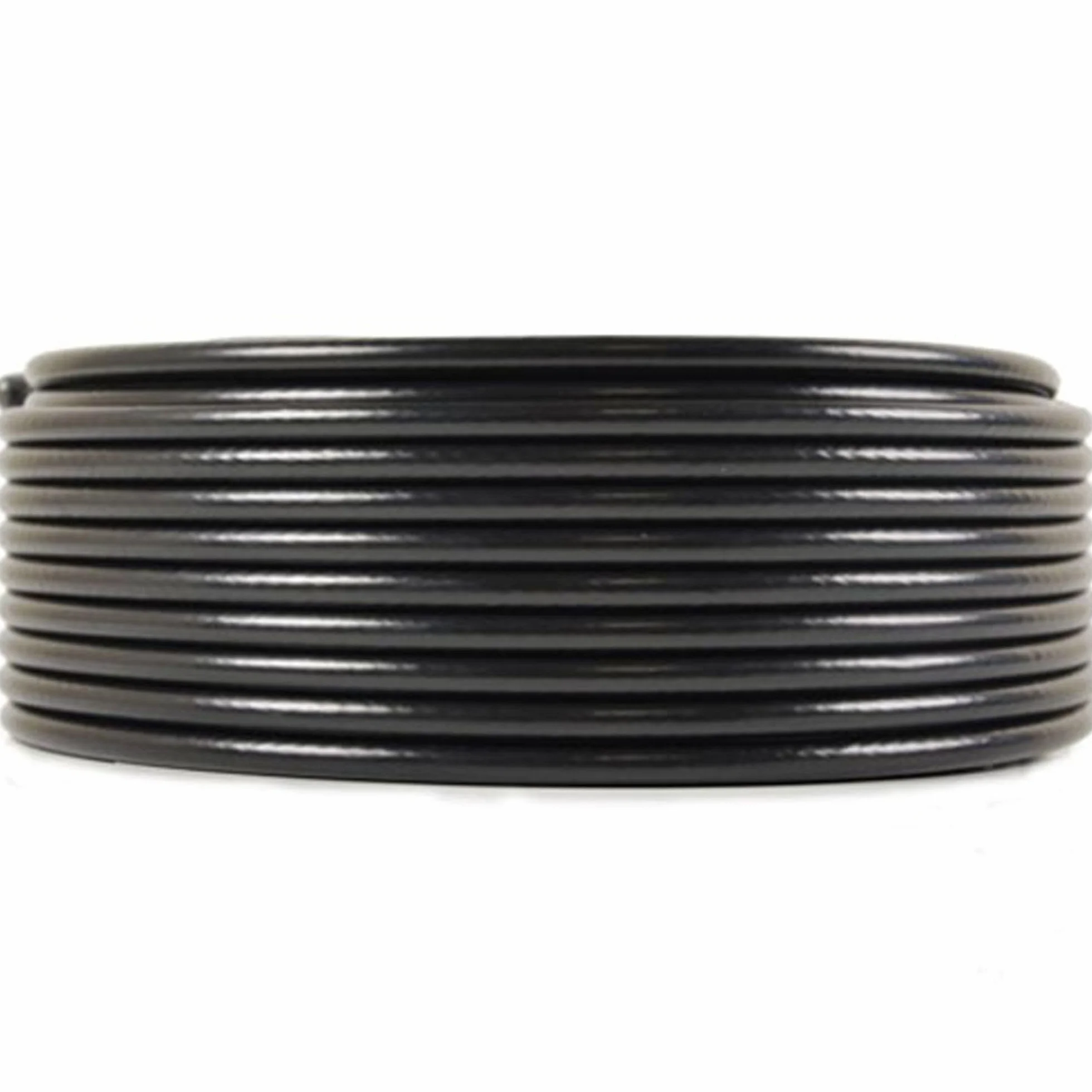 Cable coaxial BASIC negro 50m 135dB 4 veces apantallado CCS para antena TV satélite 10x enchufe F