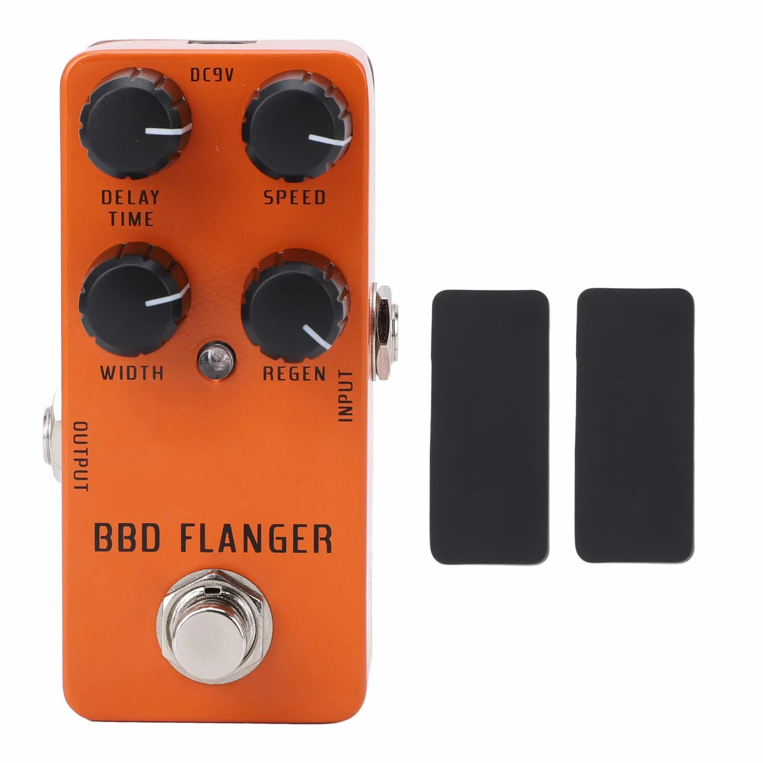 Pedal Flanger Analógico Portátil con True Bypass para bajo de Guitarra Eléctrica, Pedal de Efectos de Guitarra para bajo Eléctrico, Capa de Alimentación DC9V Incluida